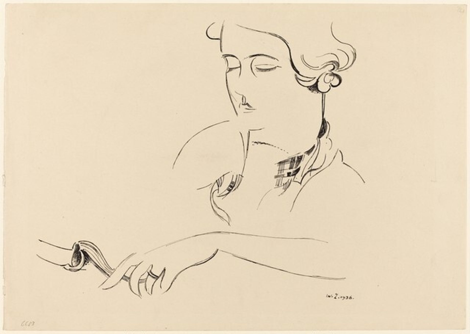 Froanna Reading by Wyndham Lewis