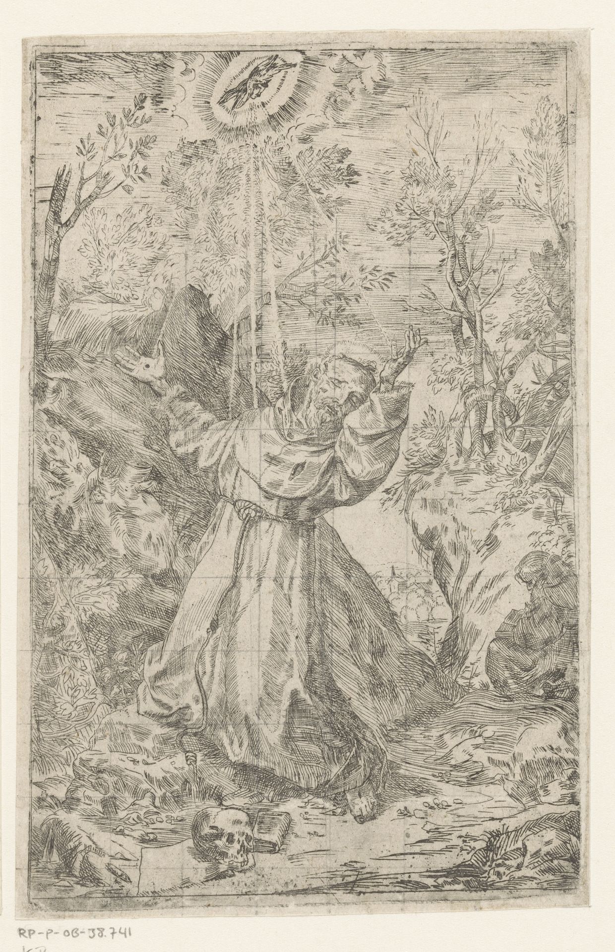 Heilige Franciscus ontvangt de stigmata by Anonymous