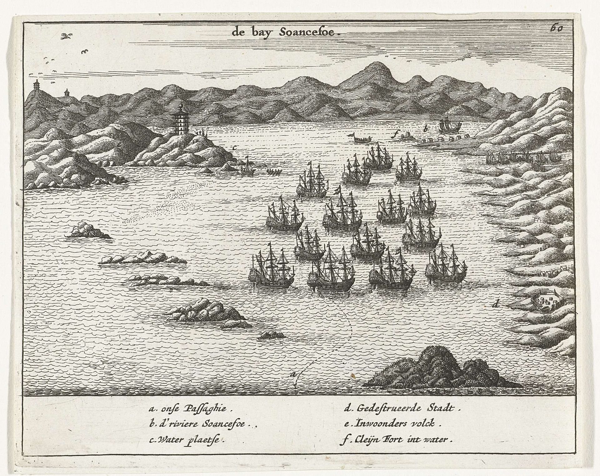 Vloot in de baai Soancefoe (China), 1663 by Anonymous