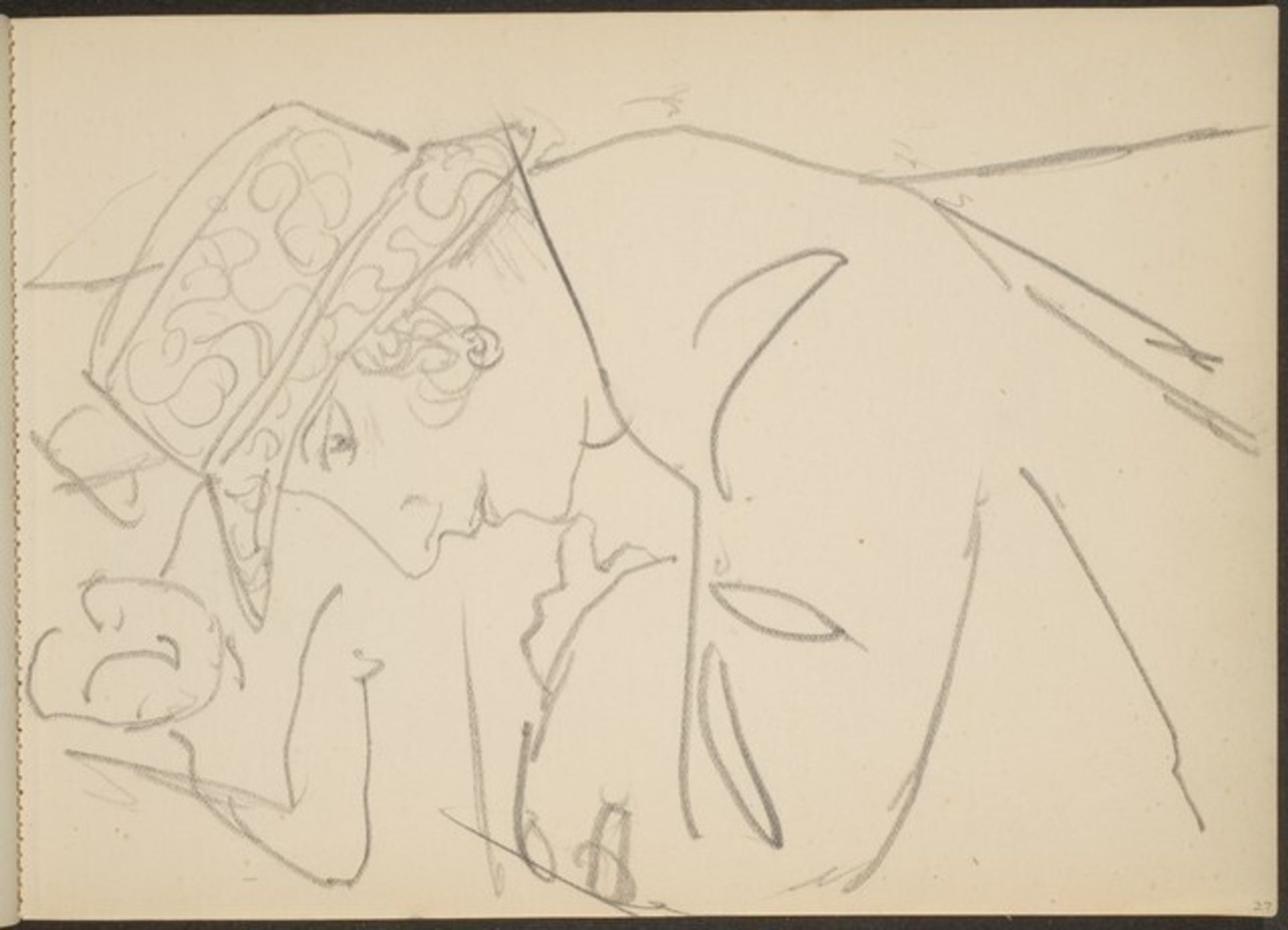 weibliche Bildnisstudie im Profil (Woman in Profile) [p. 27] by Max Beckmann