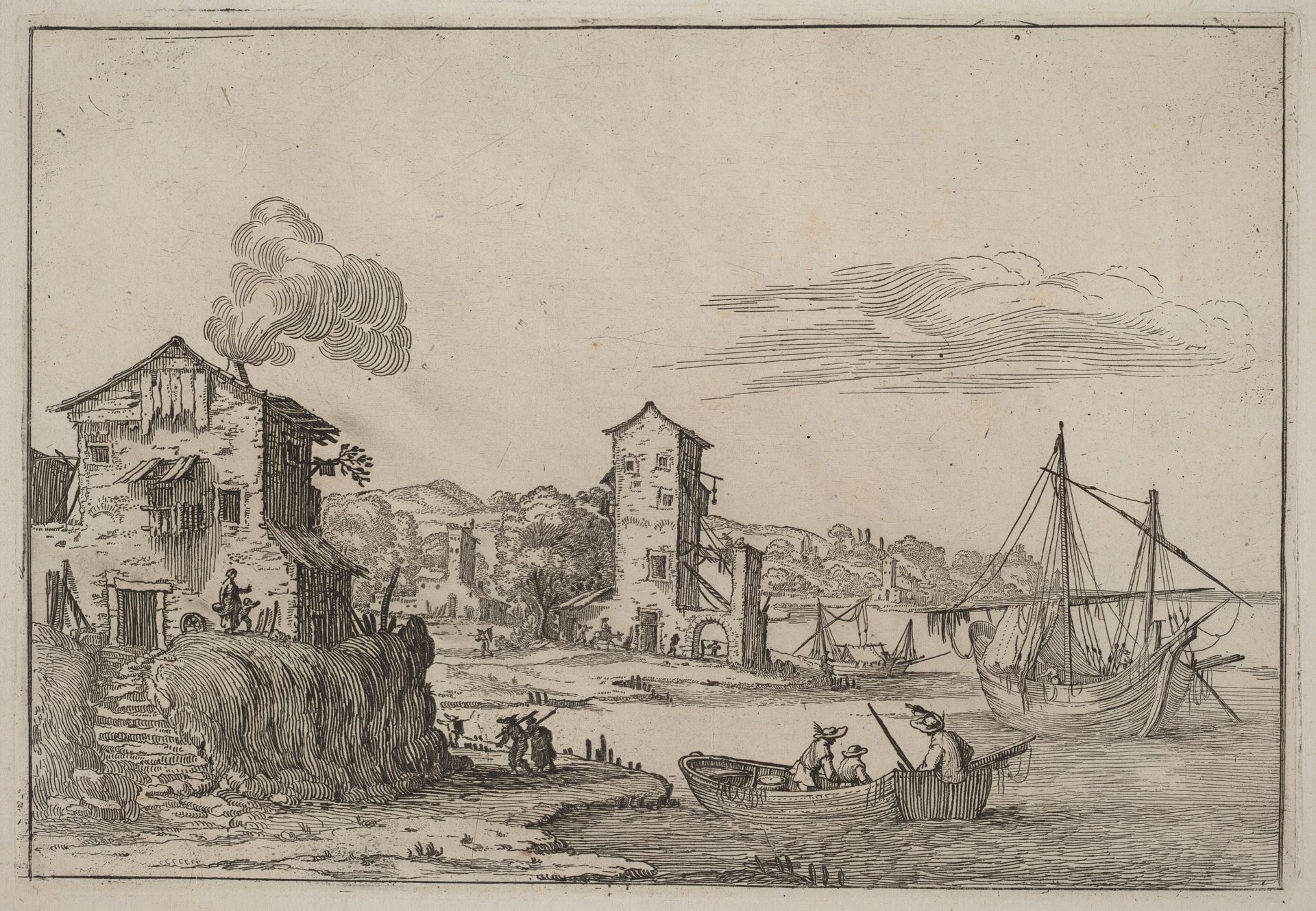 Rustic Seaport by Ercole Bazicaluva