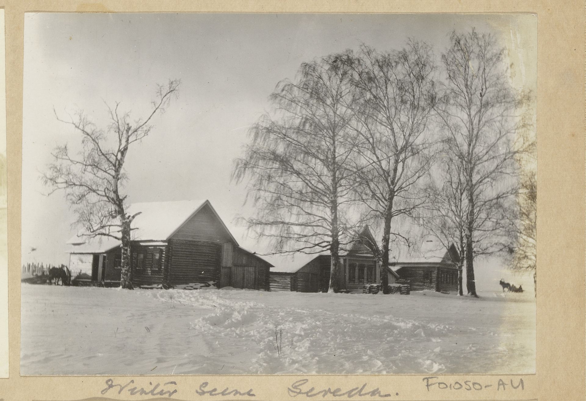 Huizen in besneeuwd landschap van Sereda by Joseph Cheetham