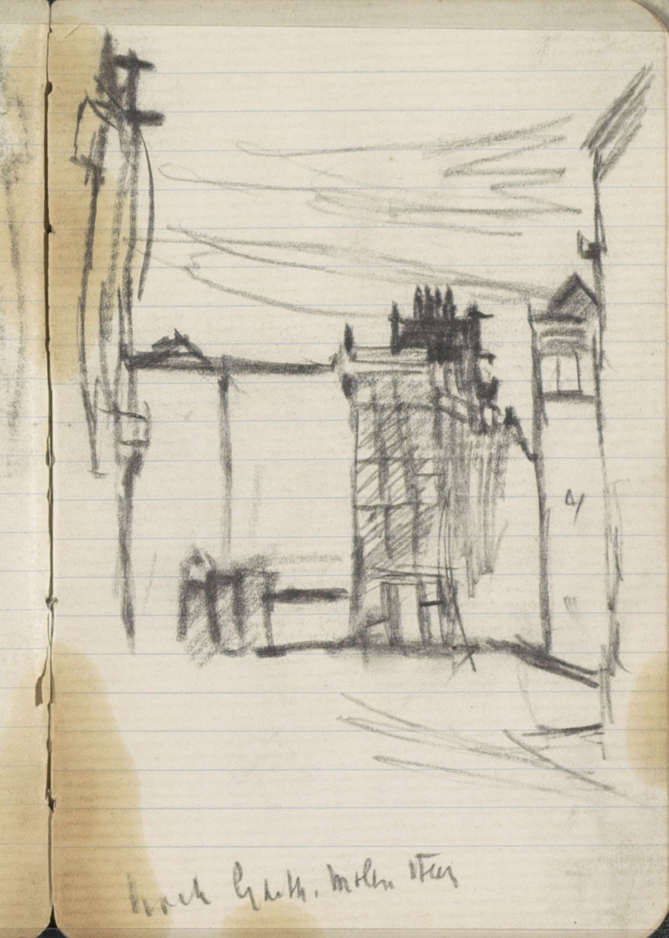 Gezicht op de Gasthuismolensteeg te Amsterdam by George Hendrik Breitner