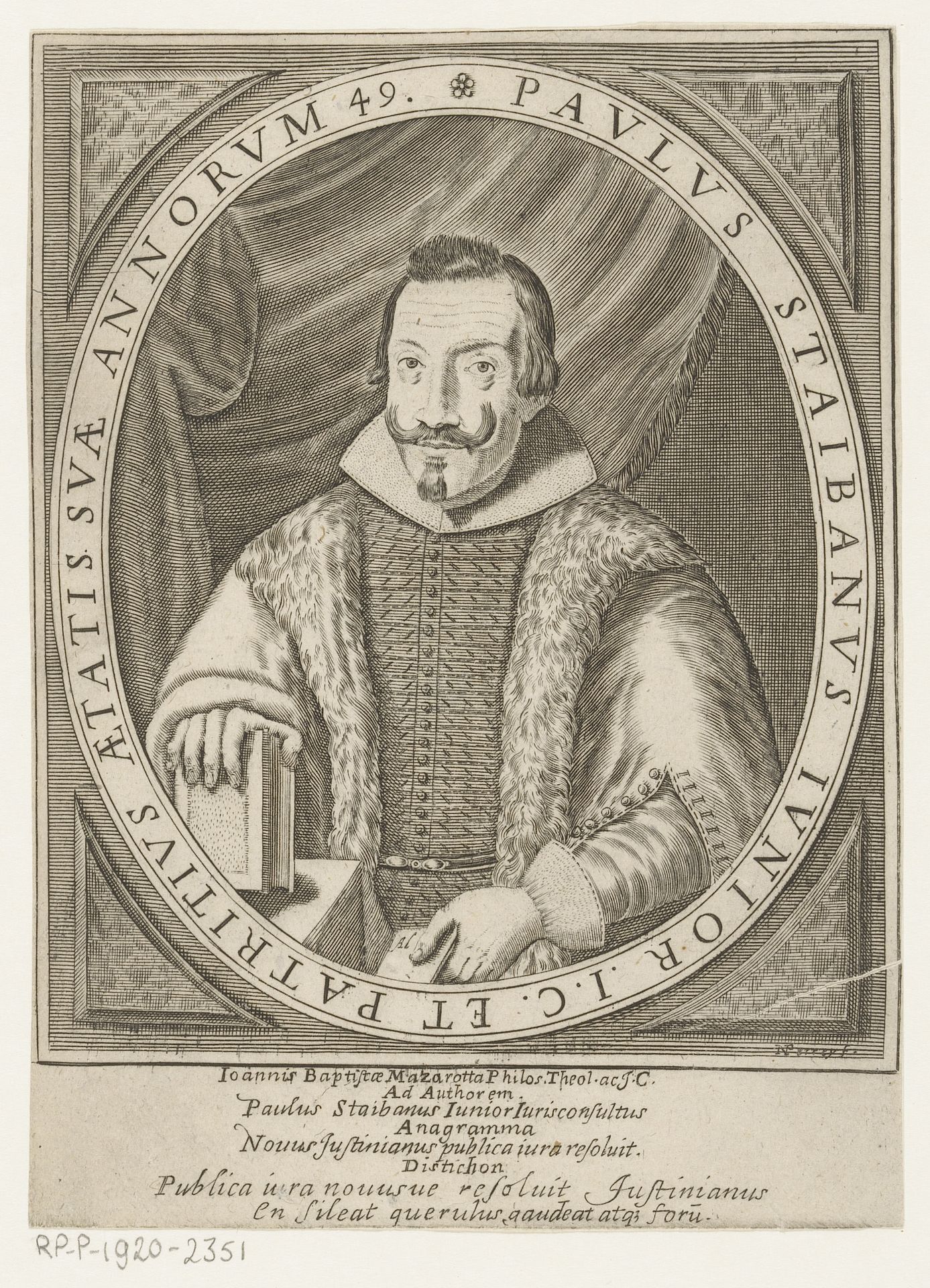 Portret van jurist Paolo Staibano by Nicolas Perrey
