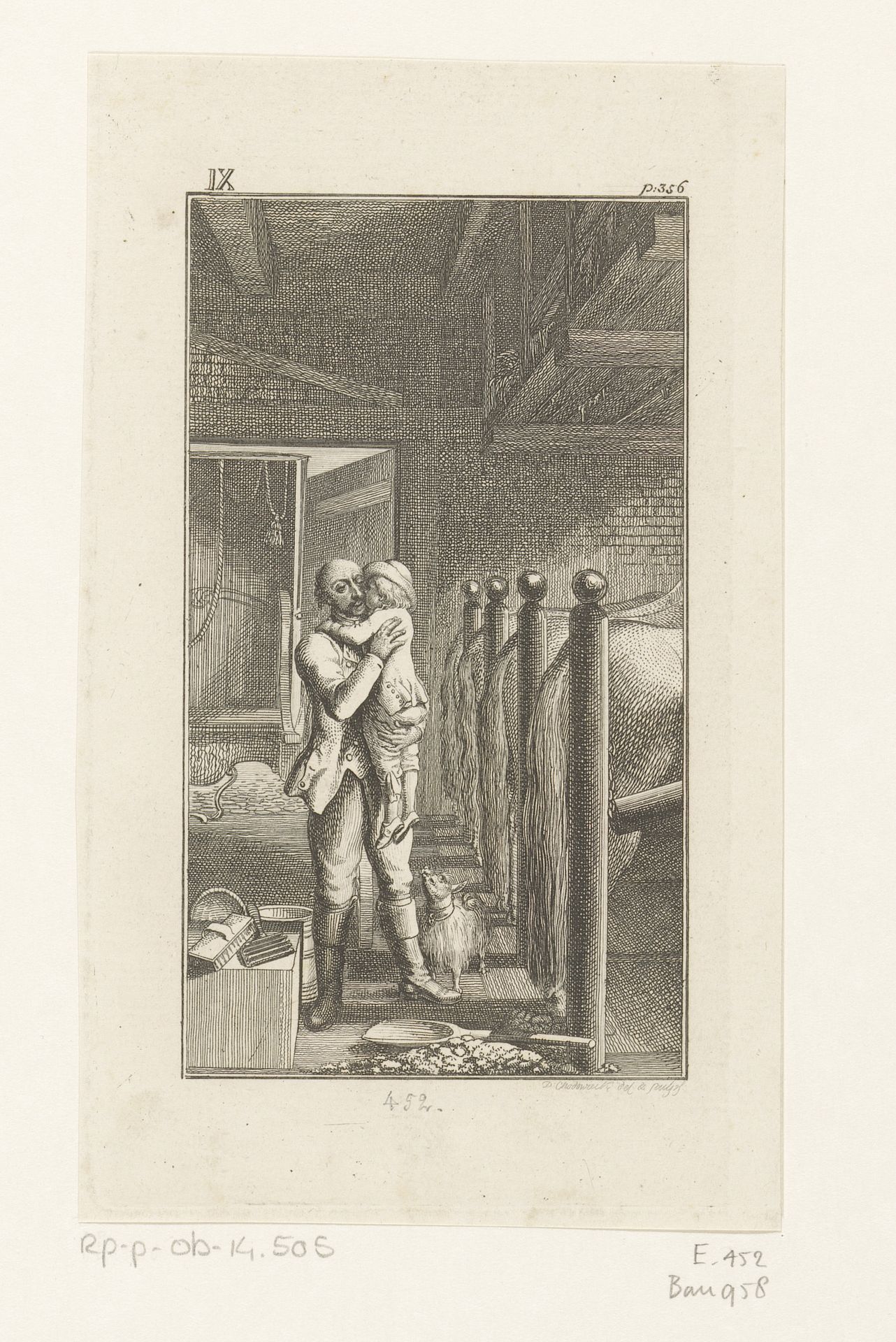 Karl kust koetsier Franz op zijn snor by Daniel Nikolaus Chodowiecki