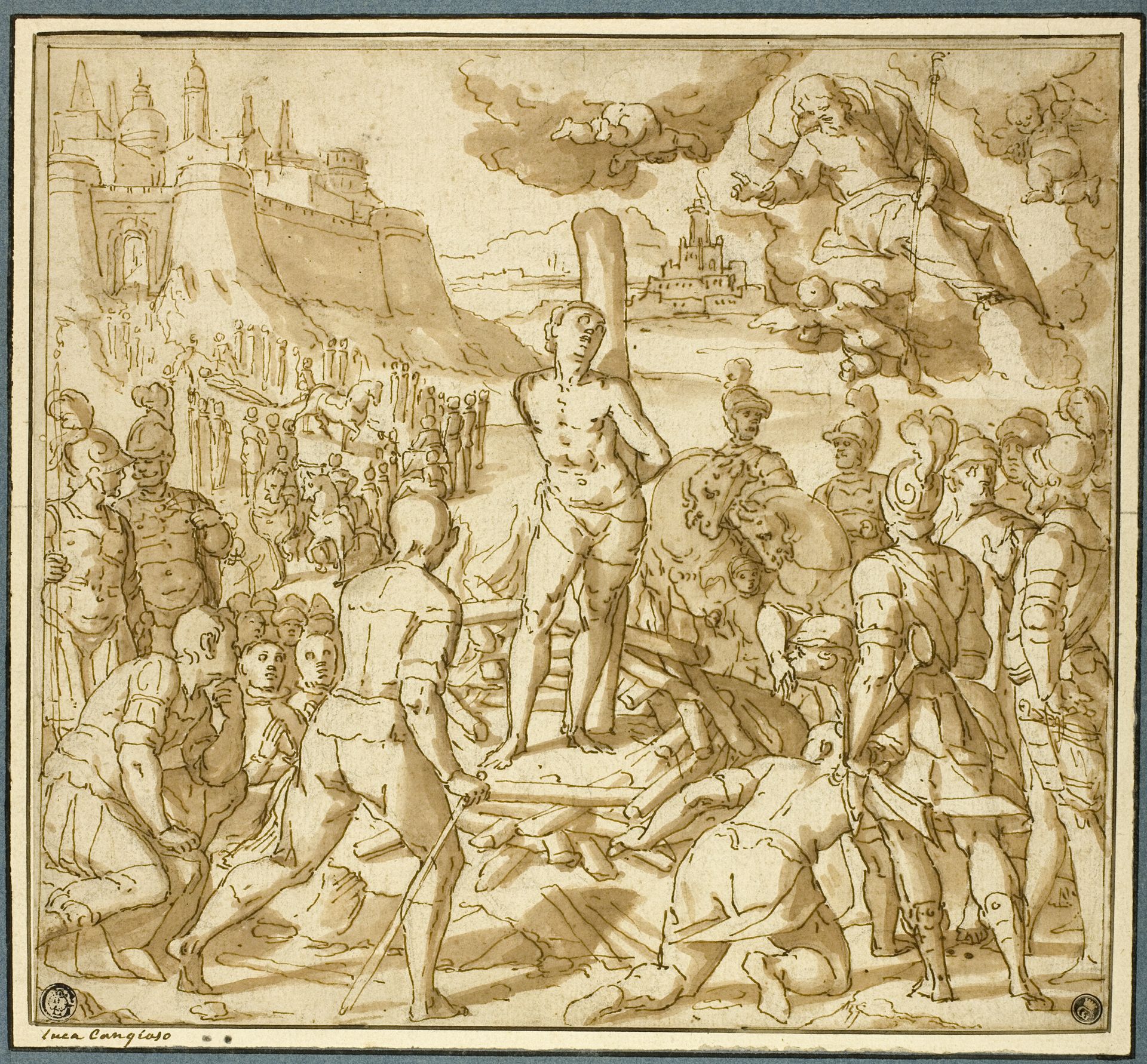 Study for Saint James Saving an Innocent from the Flames by Lazzaro Tavarone