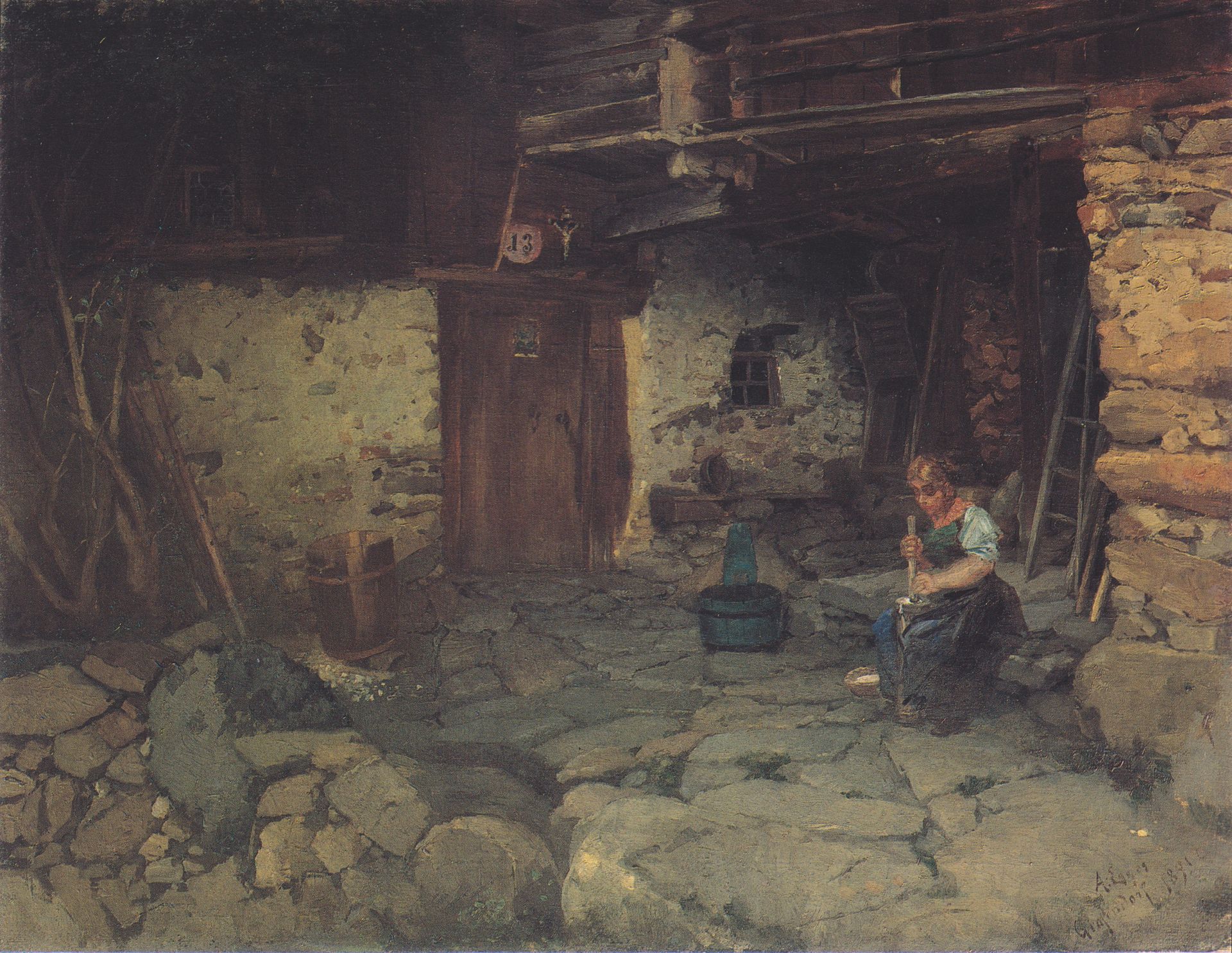 Bauernhof in Grafendorf by Albin Egger-Lienz