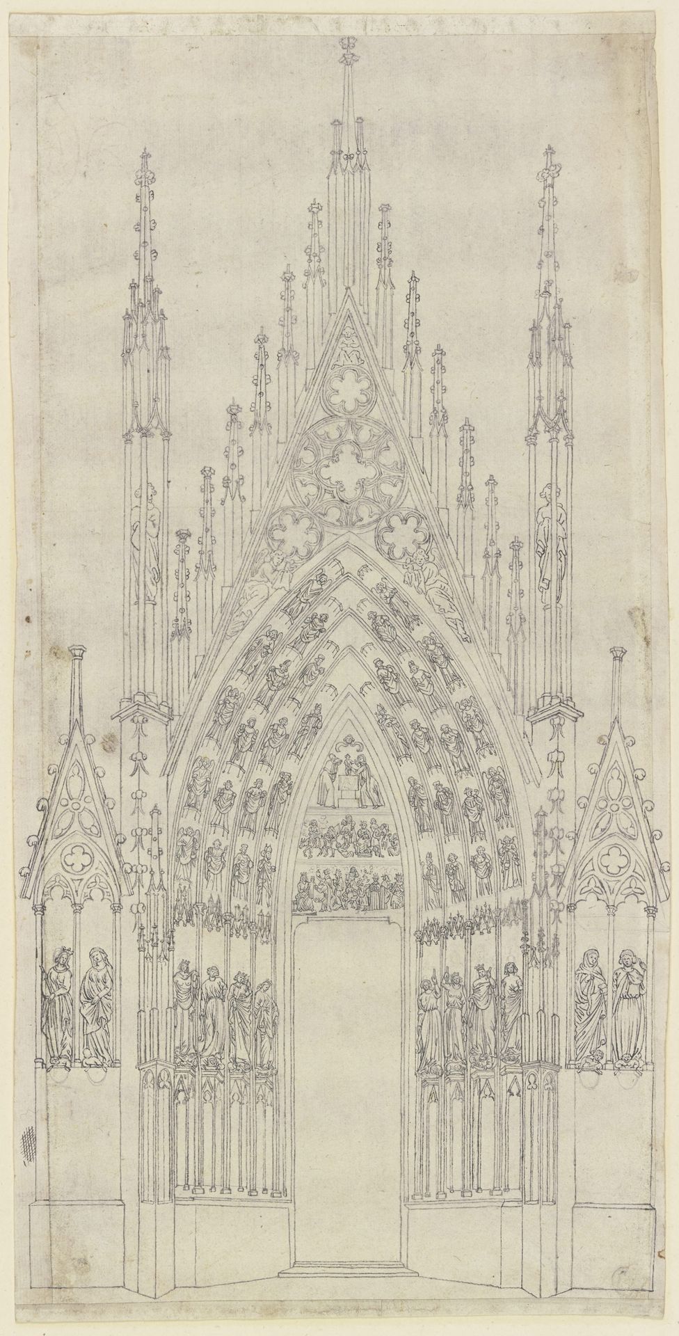 Das nördliche Seitenportal der Westfassade des Straßburger Münsters by Johann Jakob Arhardt
