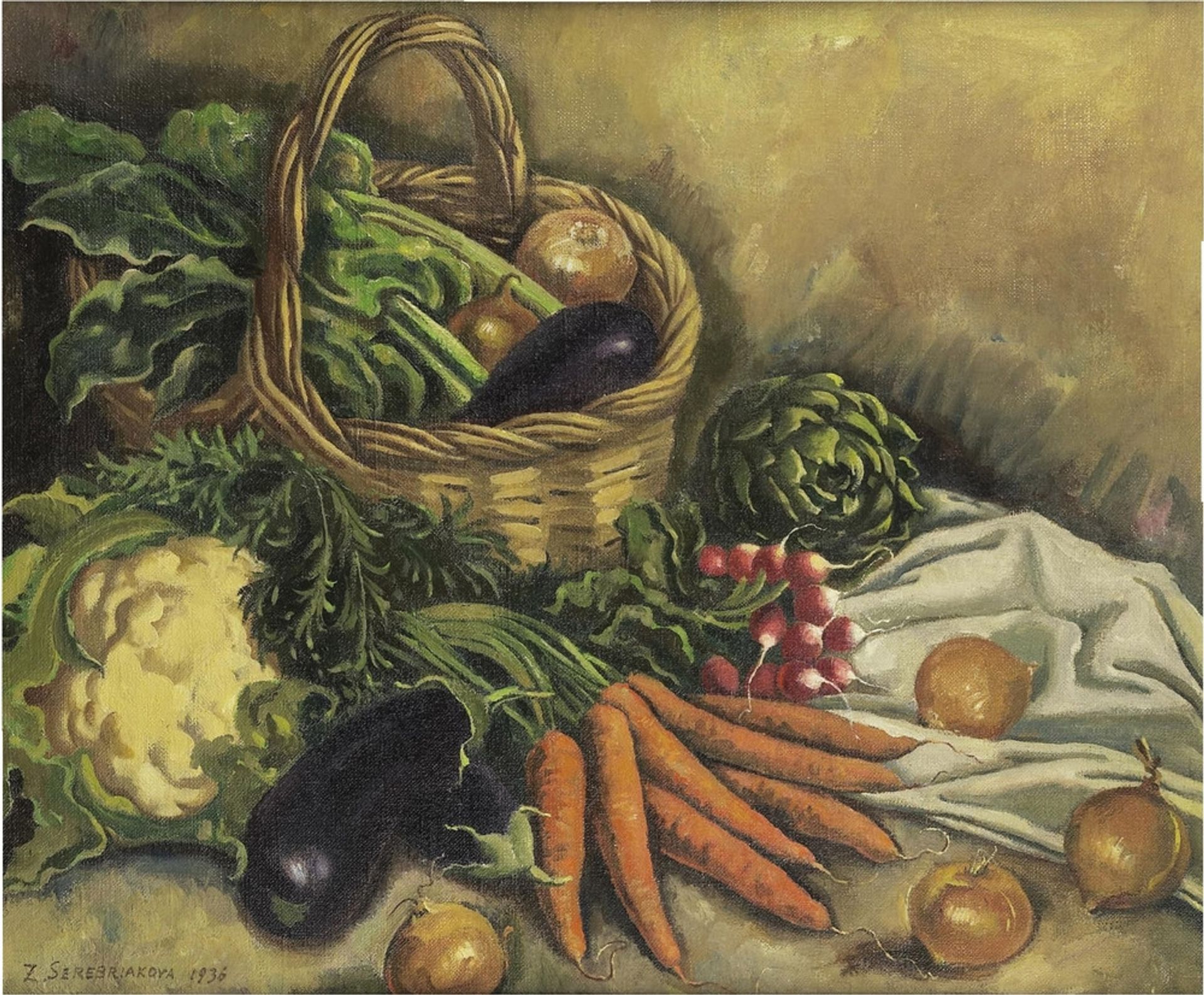 Still life with cauliflower and vegetables by Zinaida Serebriakova