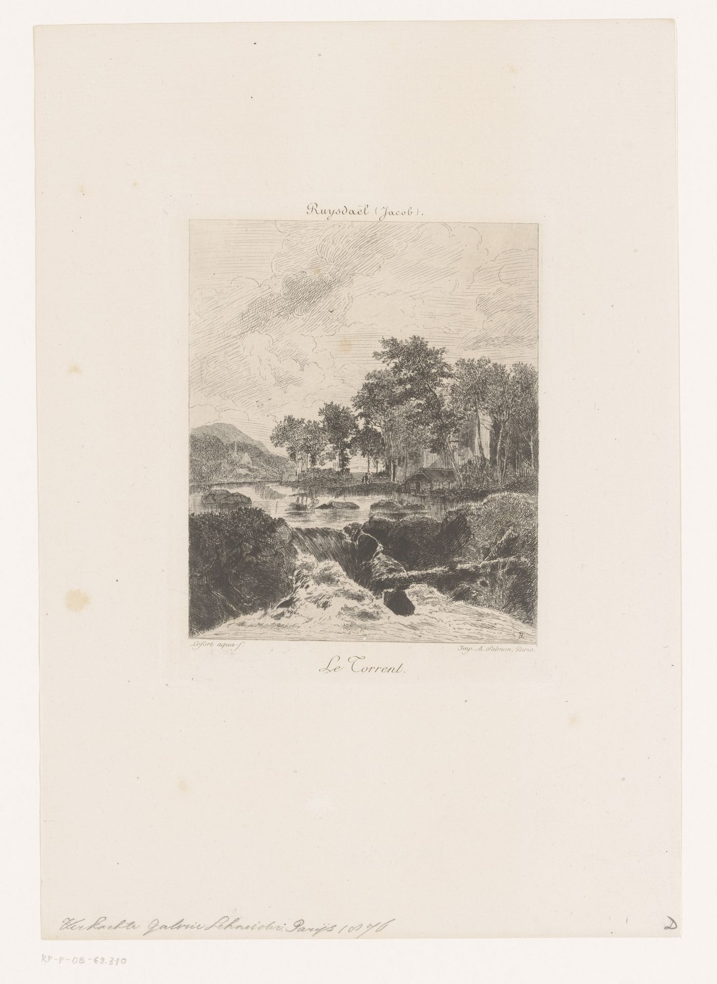 Landschap met waterval by Henri Emile Lefort