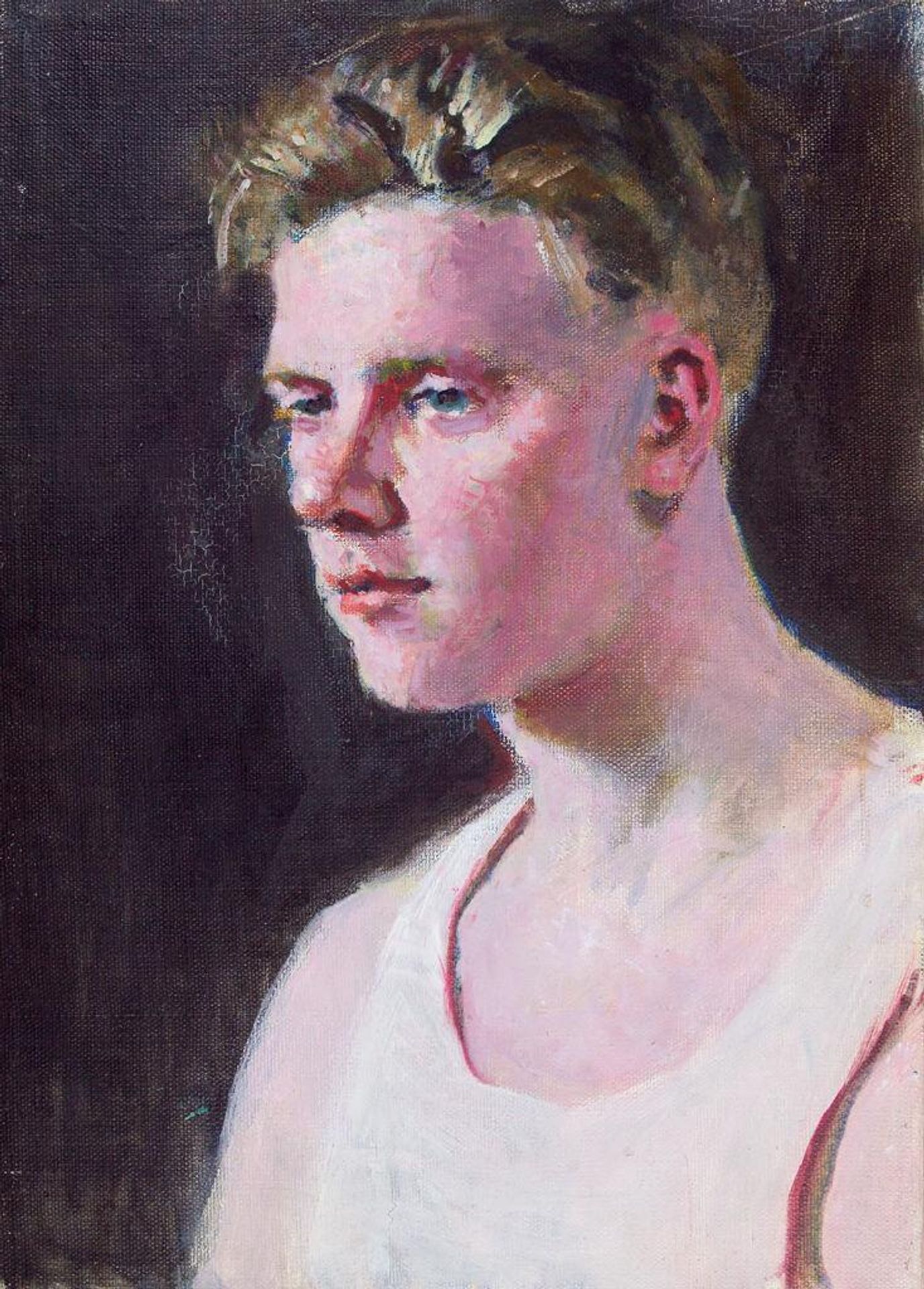 Portrait of a Young Man in White Undershirt by Denman Waldo Ross