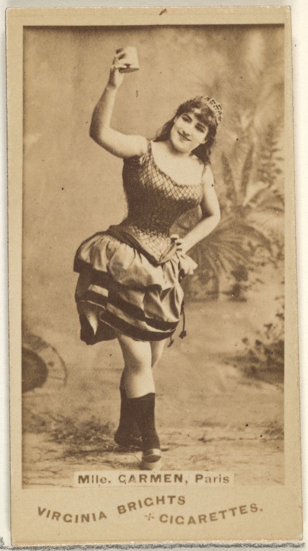 Mlle. Carmen, Paris, from the Actors and Actresses series (N45, Type 1) for Virginia Brights Cigarettes by Allen & Ginter