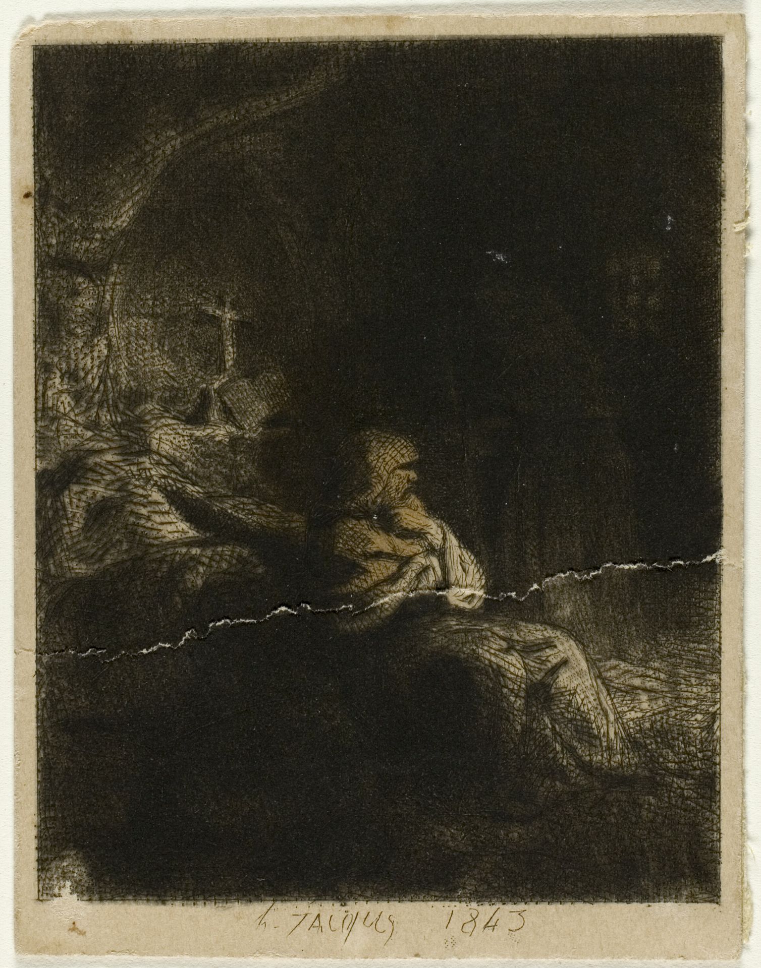 Monk at Prayer by Charles Jacque