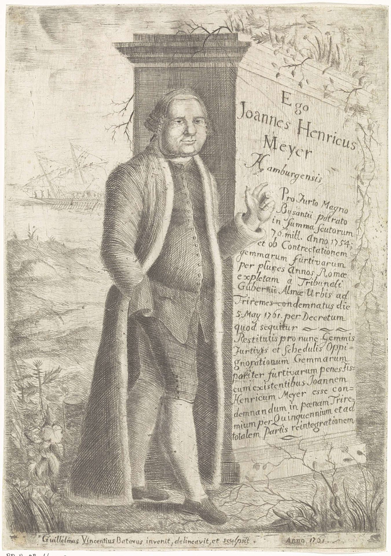 Portret van Joannes Henricus Meyer by Wilhelmus Vincentius