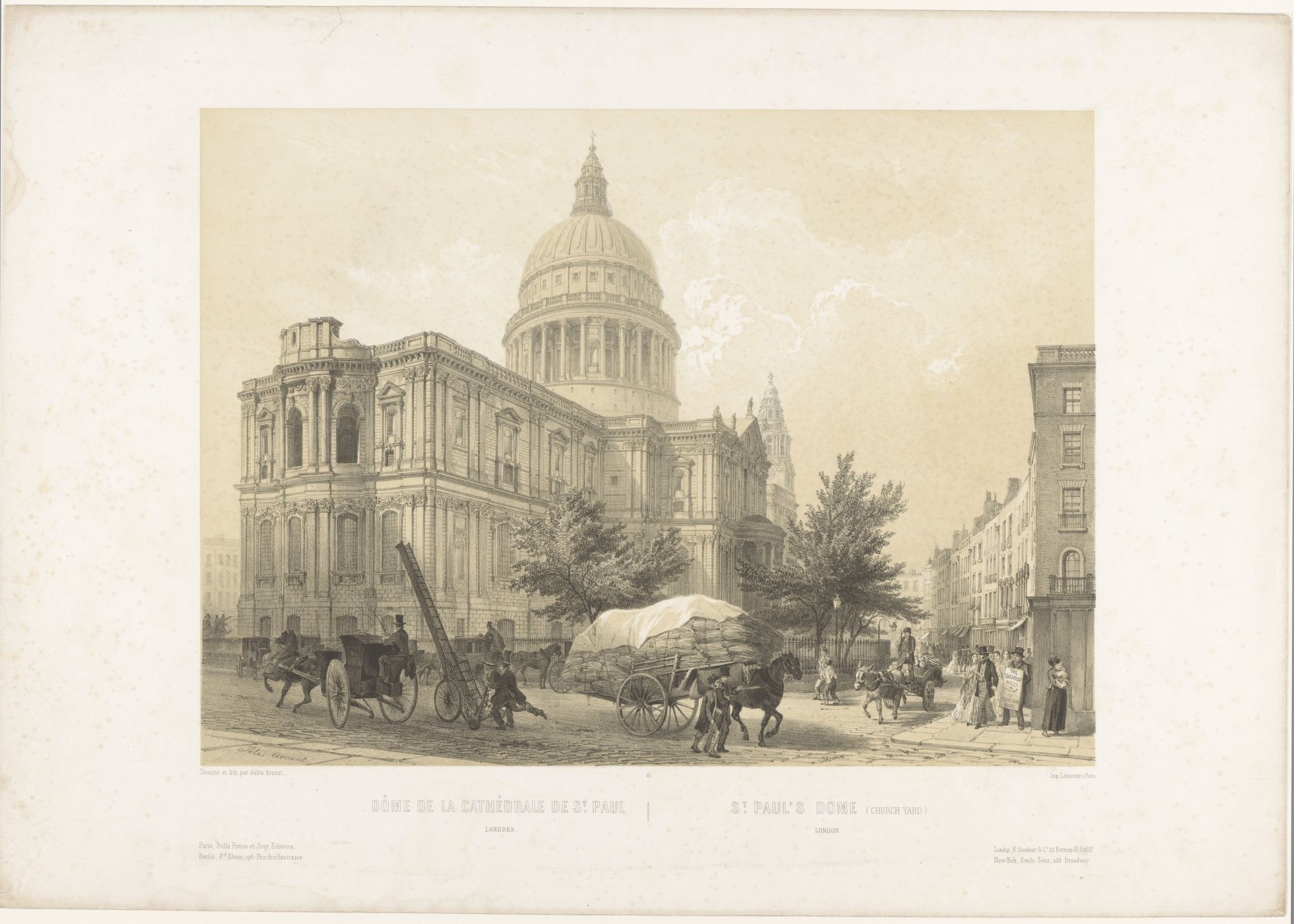 Zicht op St Paul's Cathedral in Londen by Louis Jules Arnout