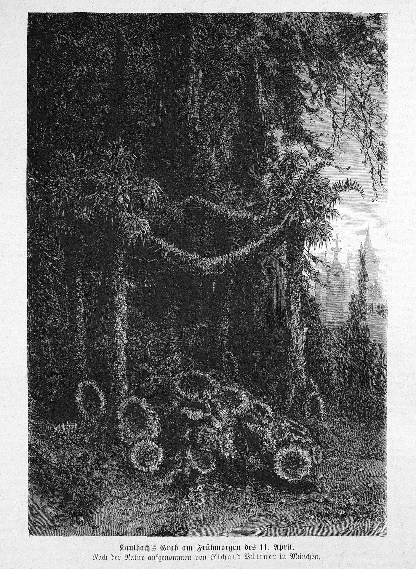 Kaulbach’s Grab am Frühmorgen des 11. April by Wilhelm von Kaulbach