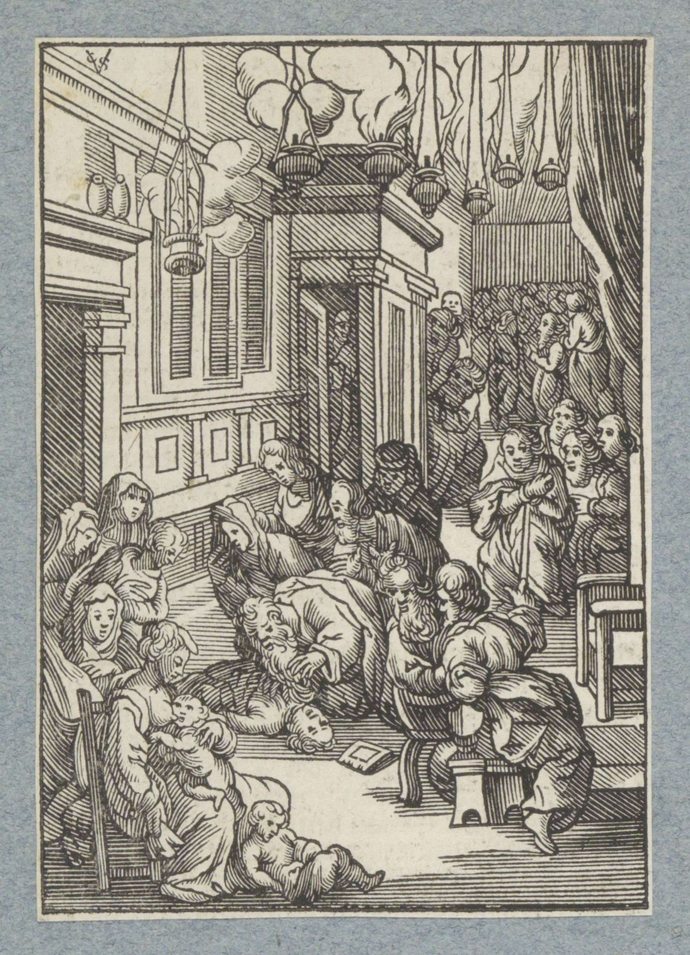 Paulus wekt Eutychus terug tot leven by Christoffel van (II) Sichem