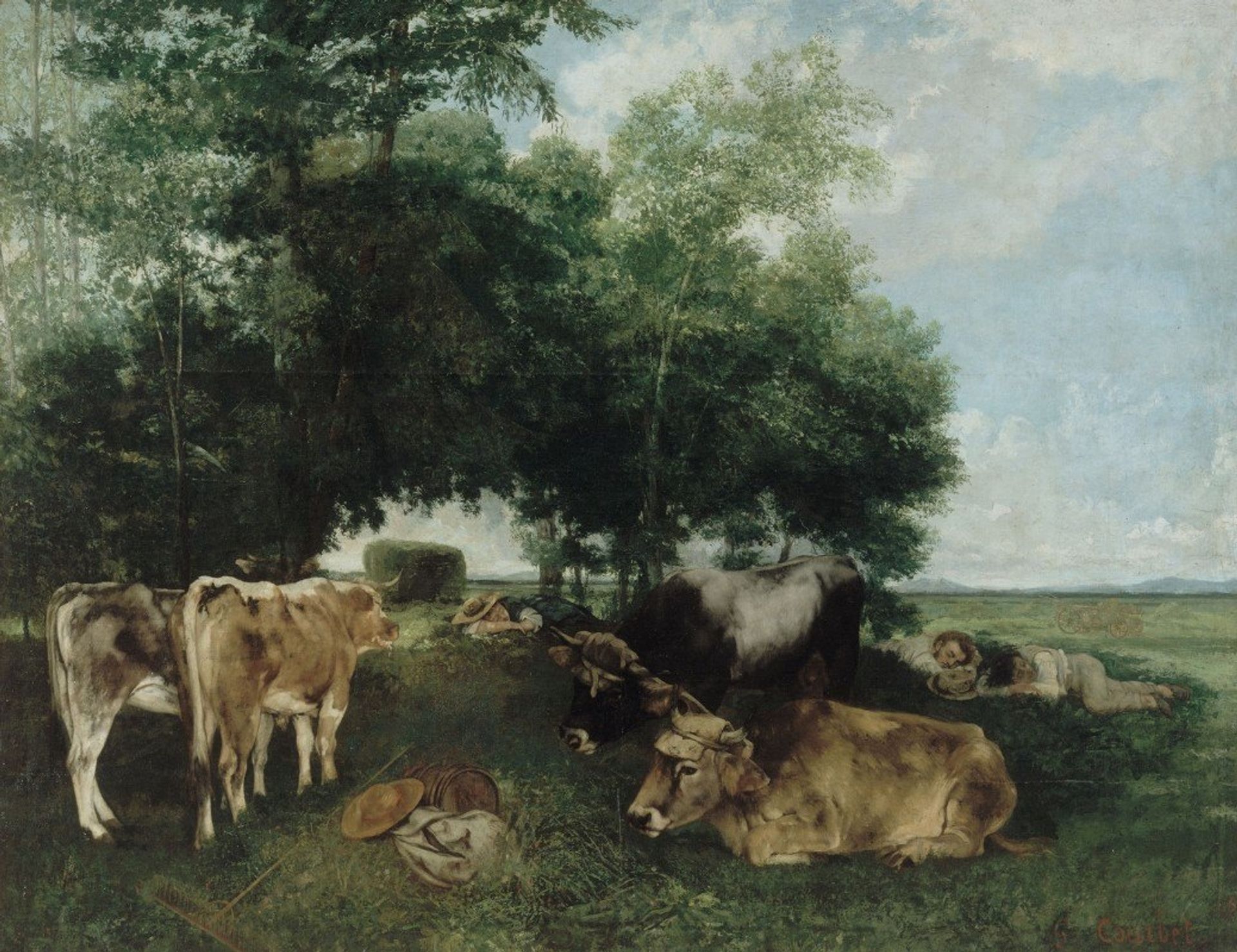 La Sieste Pendant La Saison Des Foins by Gustave Courbet