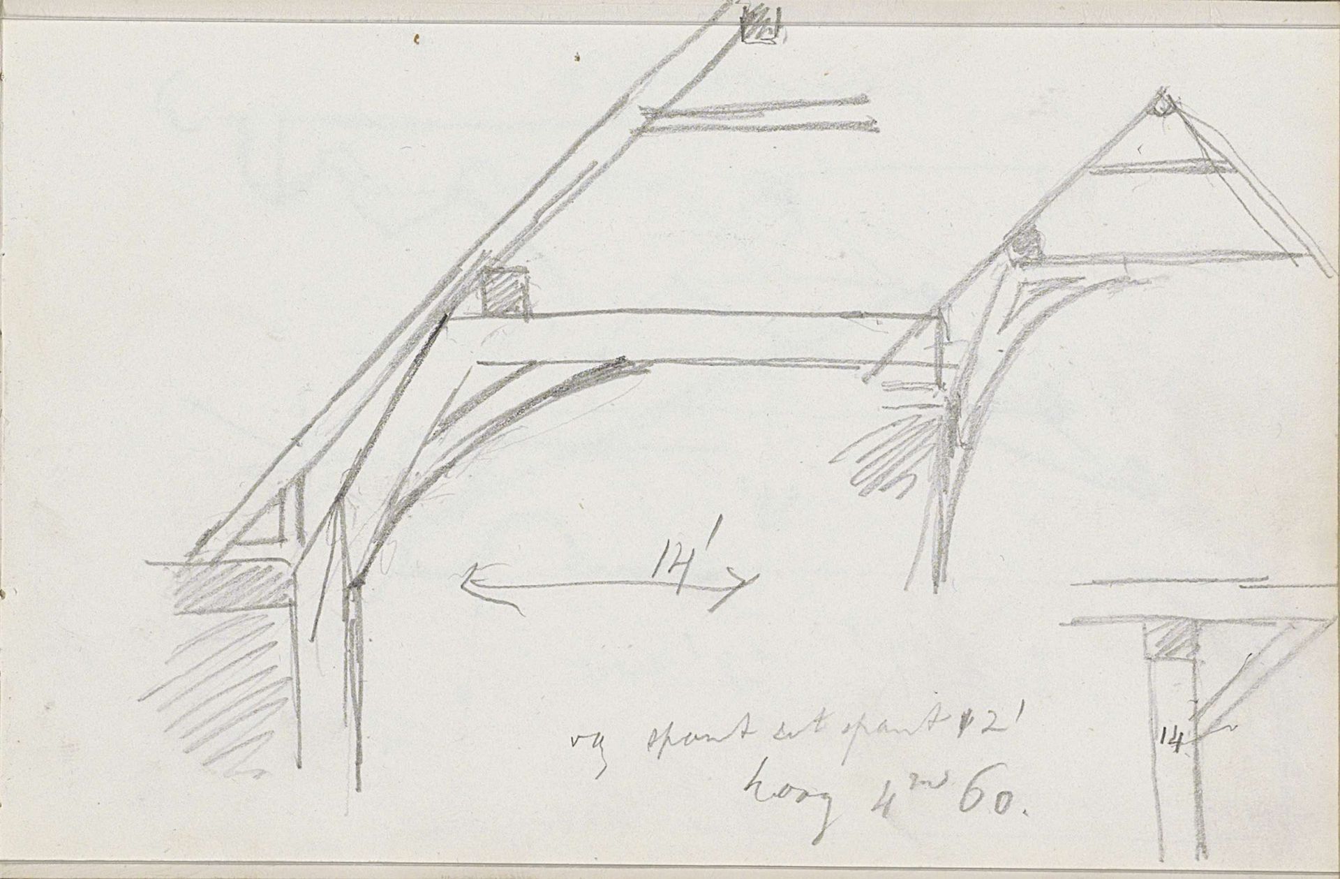 Houten gewelf met dwarsbalken by Isaac Gosschalk