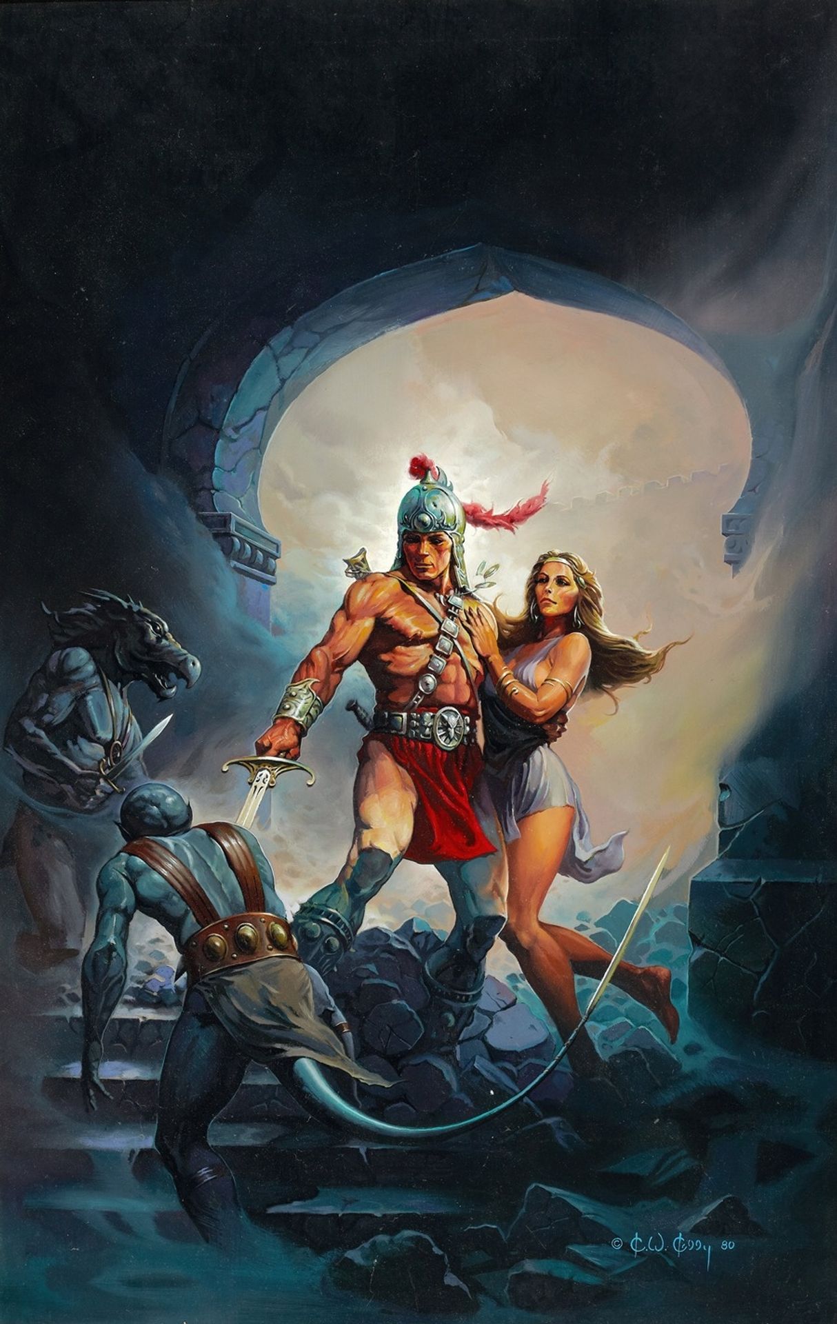 Warrior and Maiden, paperback cover by Ken Kelly