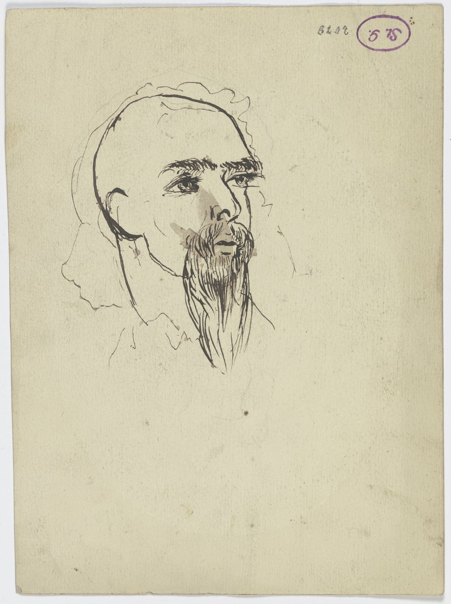 Bearded head by Hans Thoma