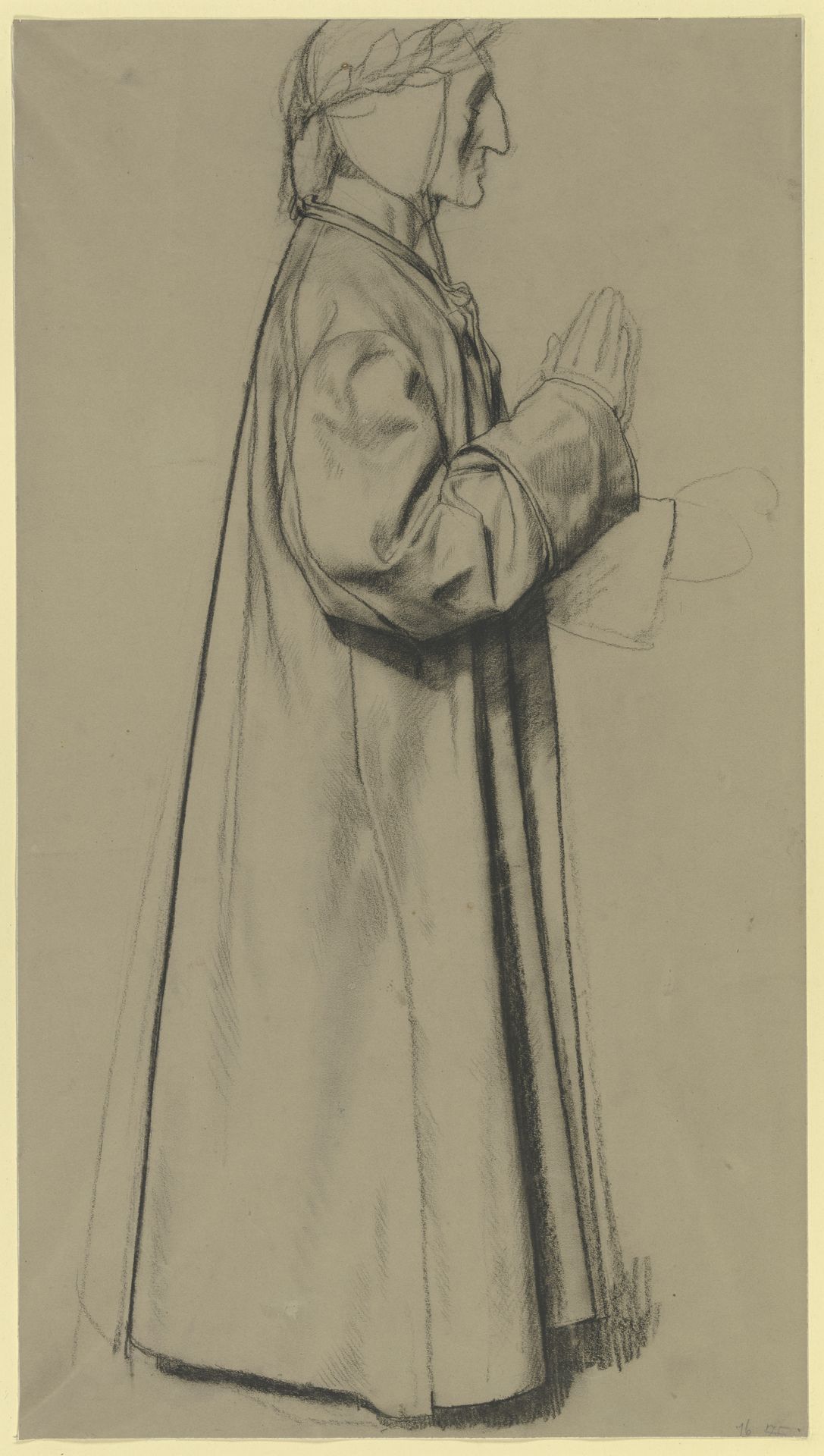 Dante stehend mit Lorbeerkranz by Fritz Boehle