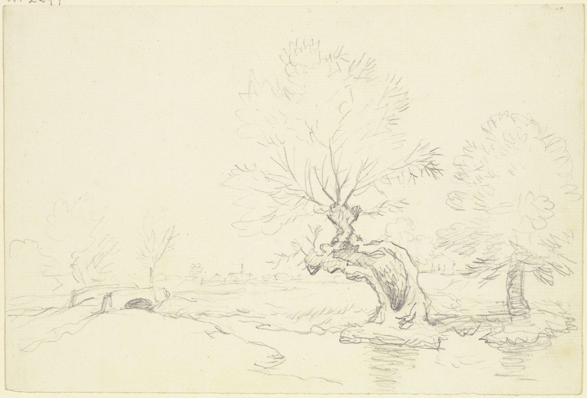 Willows at a stream by Friedrich Wilhelm Hirt