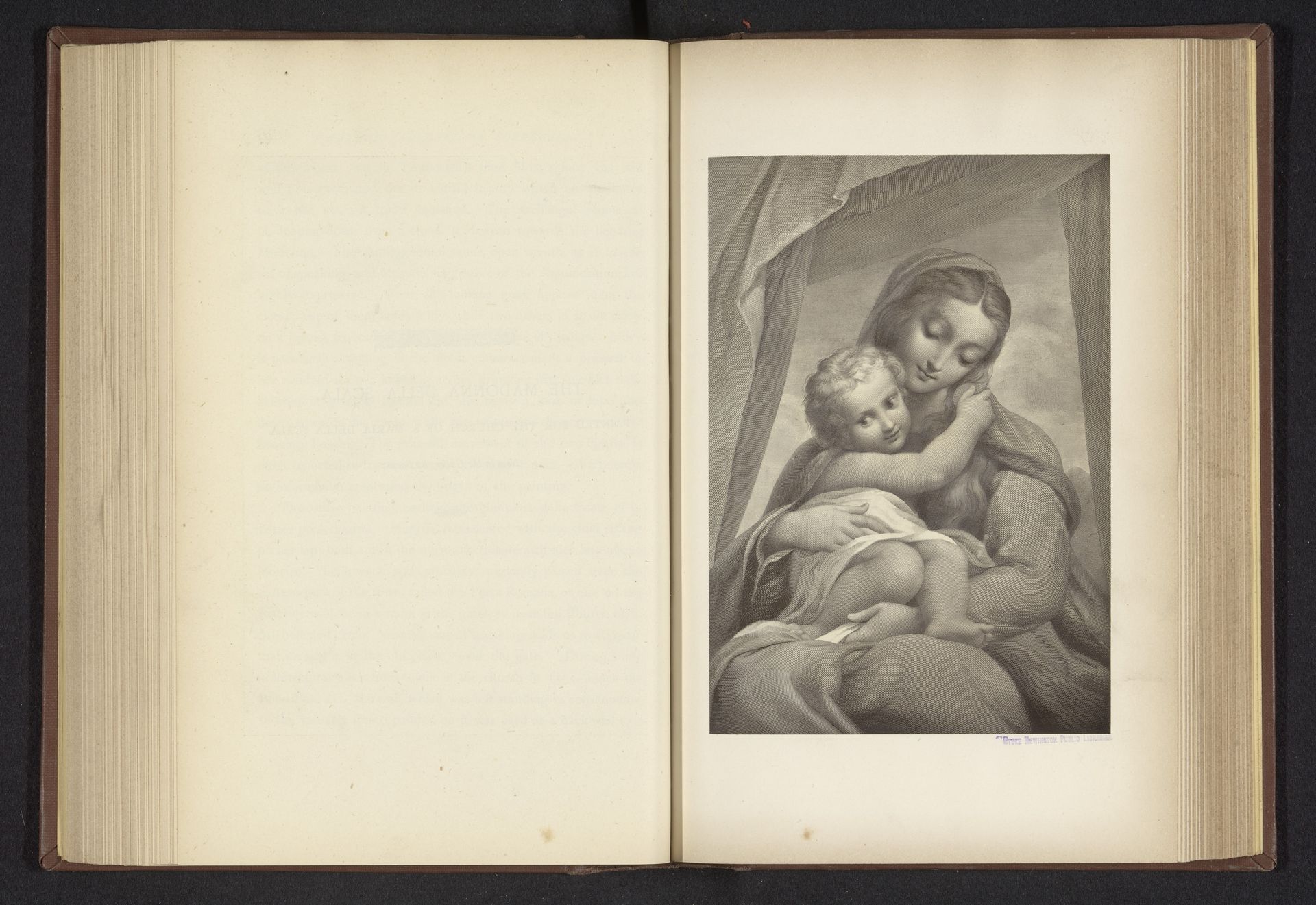 Fotoreproductie van een prent naar een fresco, voorstellende Maria met Kind by Anonymous