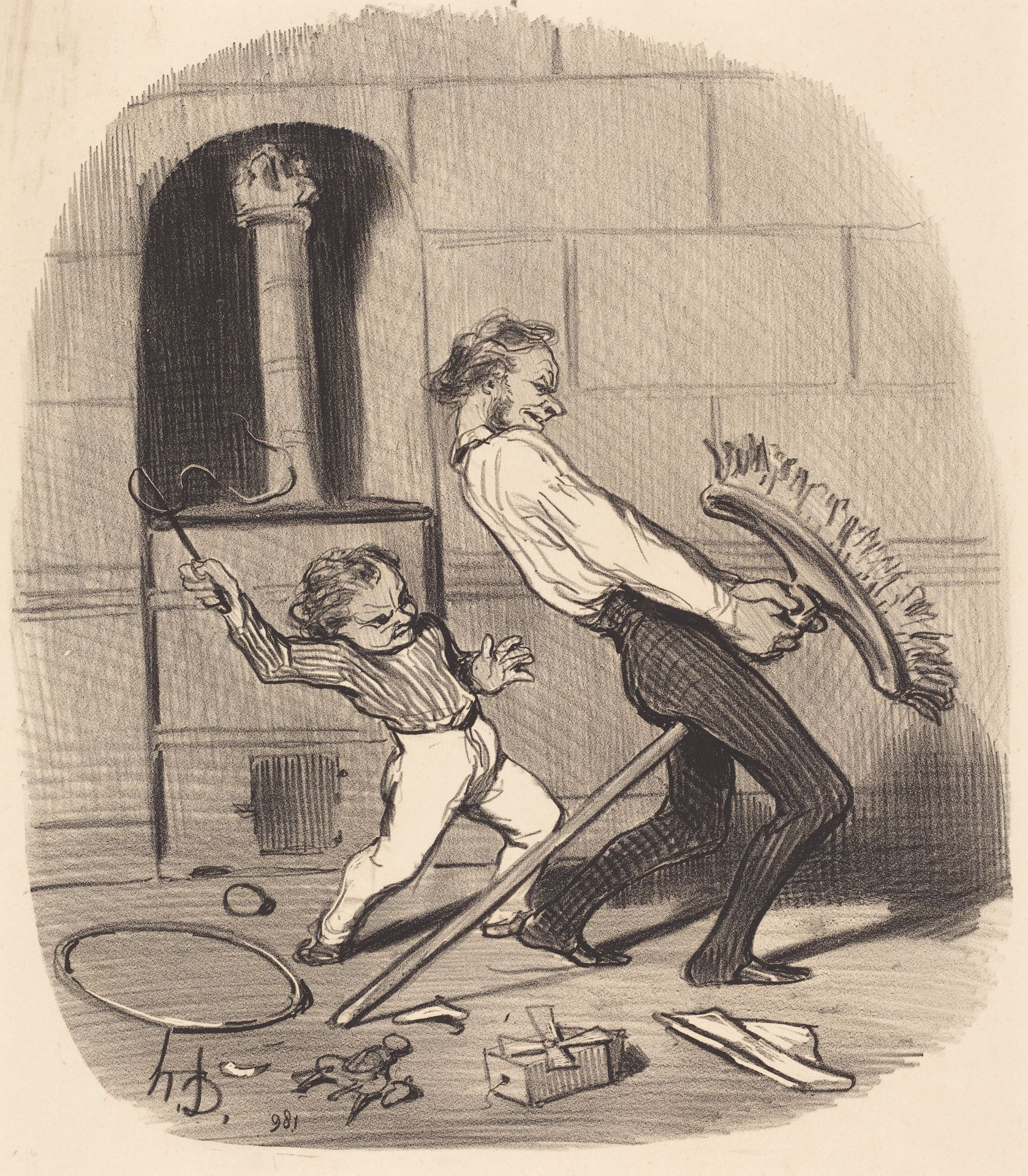 Leçon d'équitation, haute école by Honoré Daumier