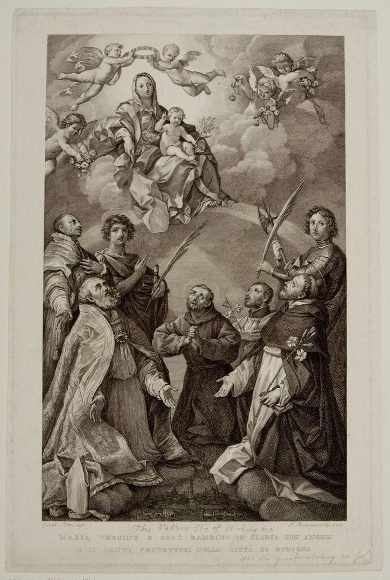 Madonna and Child with Patron Saints of Bologna by Francesco Rosaspina