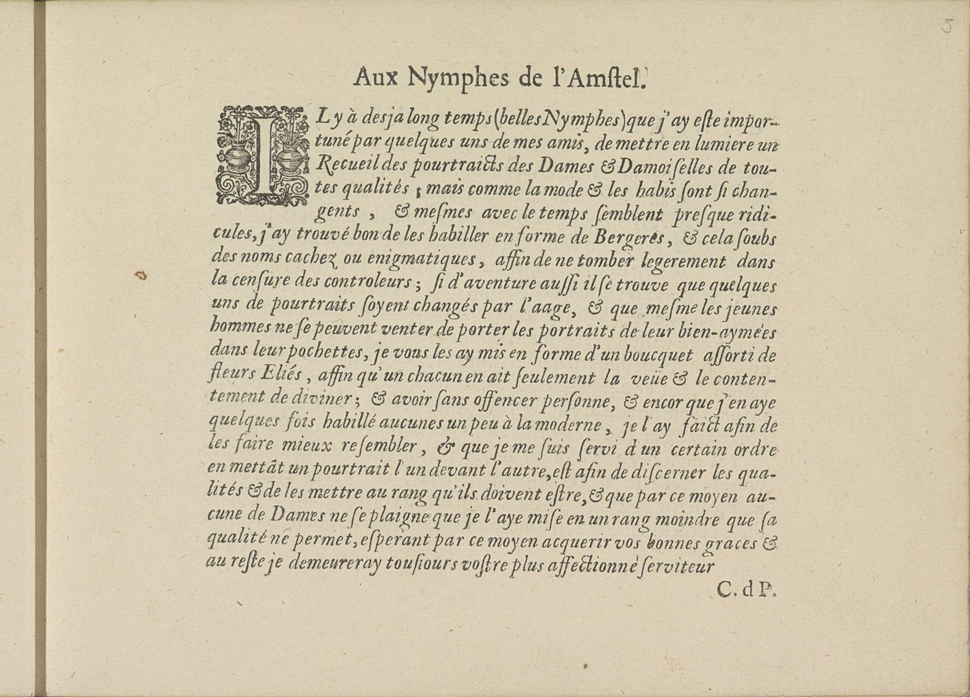 Franstalig voorwoord by Crispijn van de (II) Passe