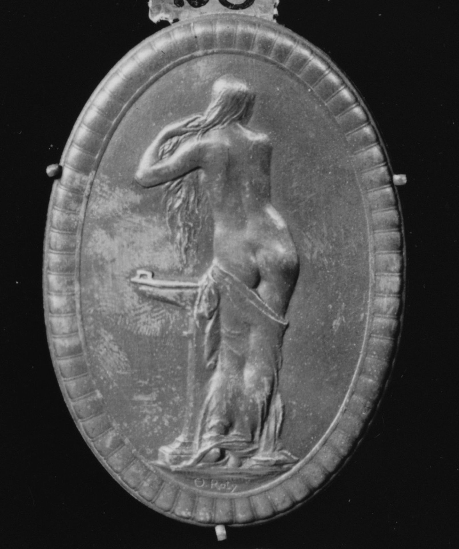Young Greek woman making her toilet by Louis-Oscar Roty