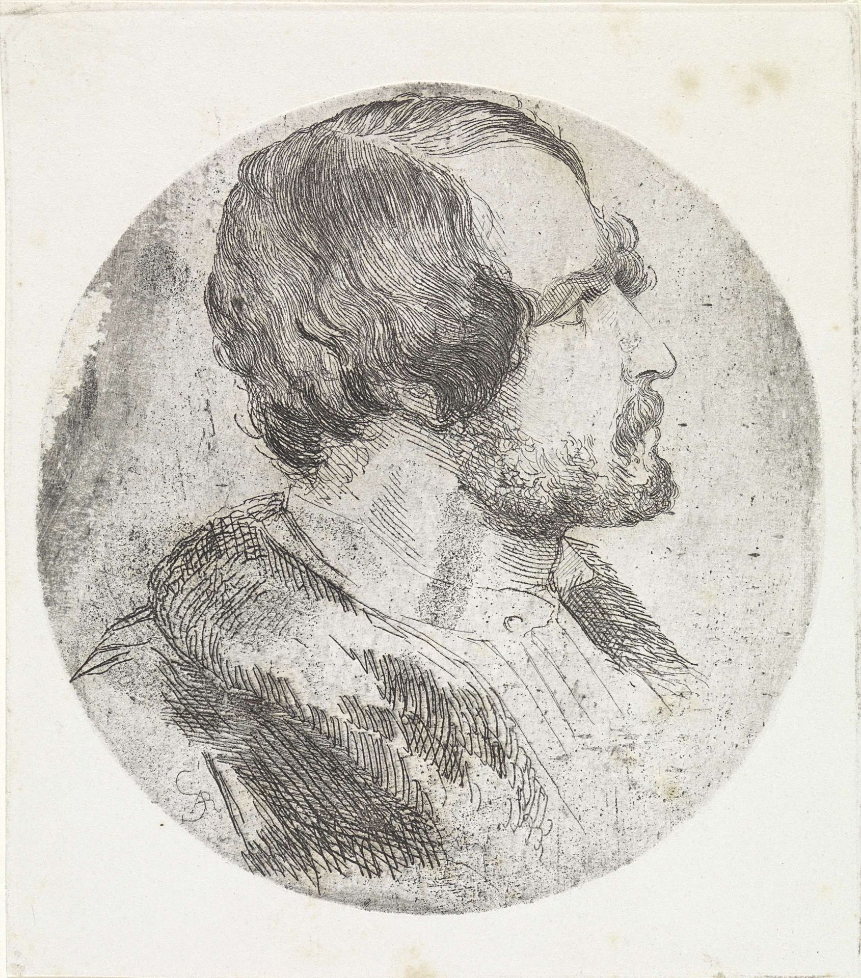 Portret van prentmaker Alexander Schaepkens by Arnoud Schaepkens
