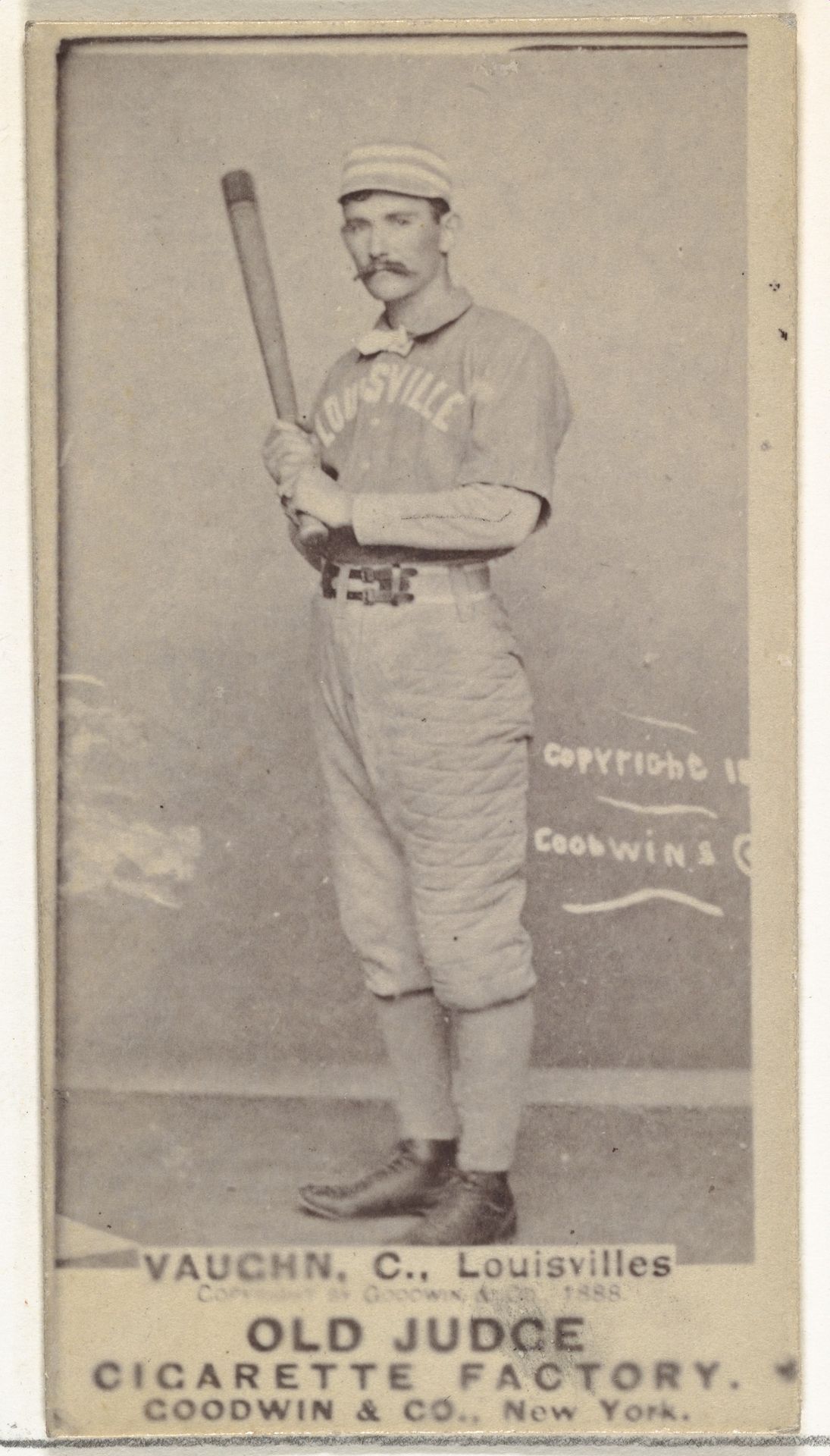 Harry Francis "Farmer" Vaughn, Catcher, Louisville Colonels, from the Old Judge series (N172) for Old Judge Cigarettes by Goodwin & Company