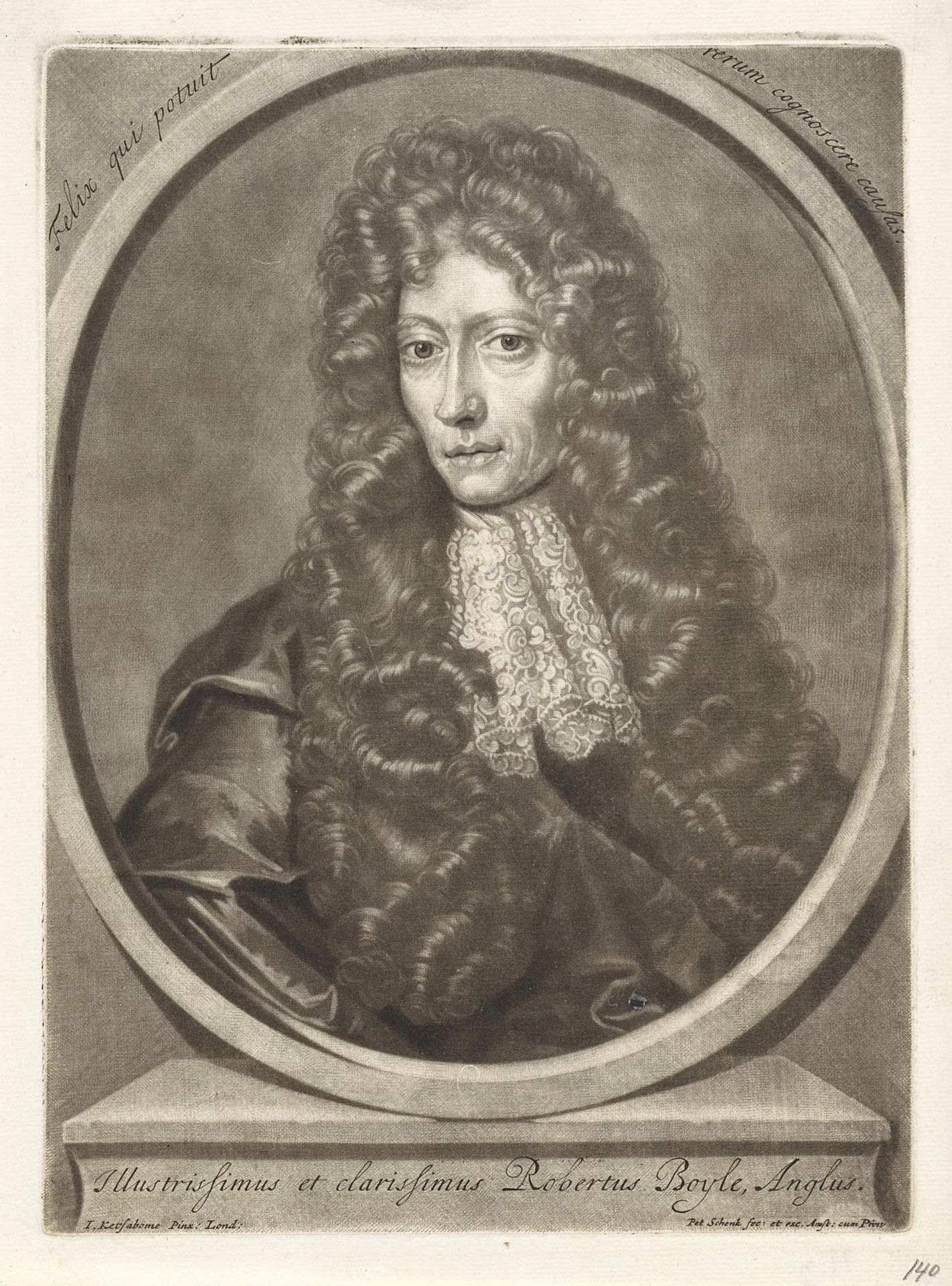 Portret van Robert Boyle by Pieter Schenk