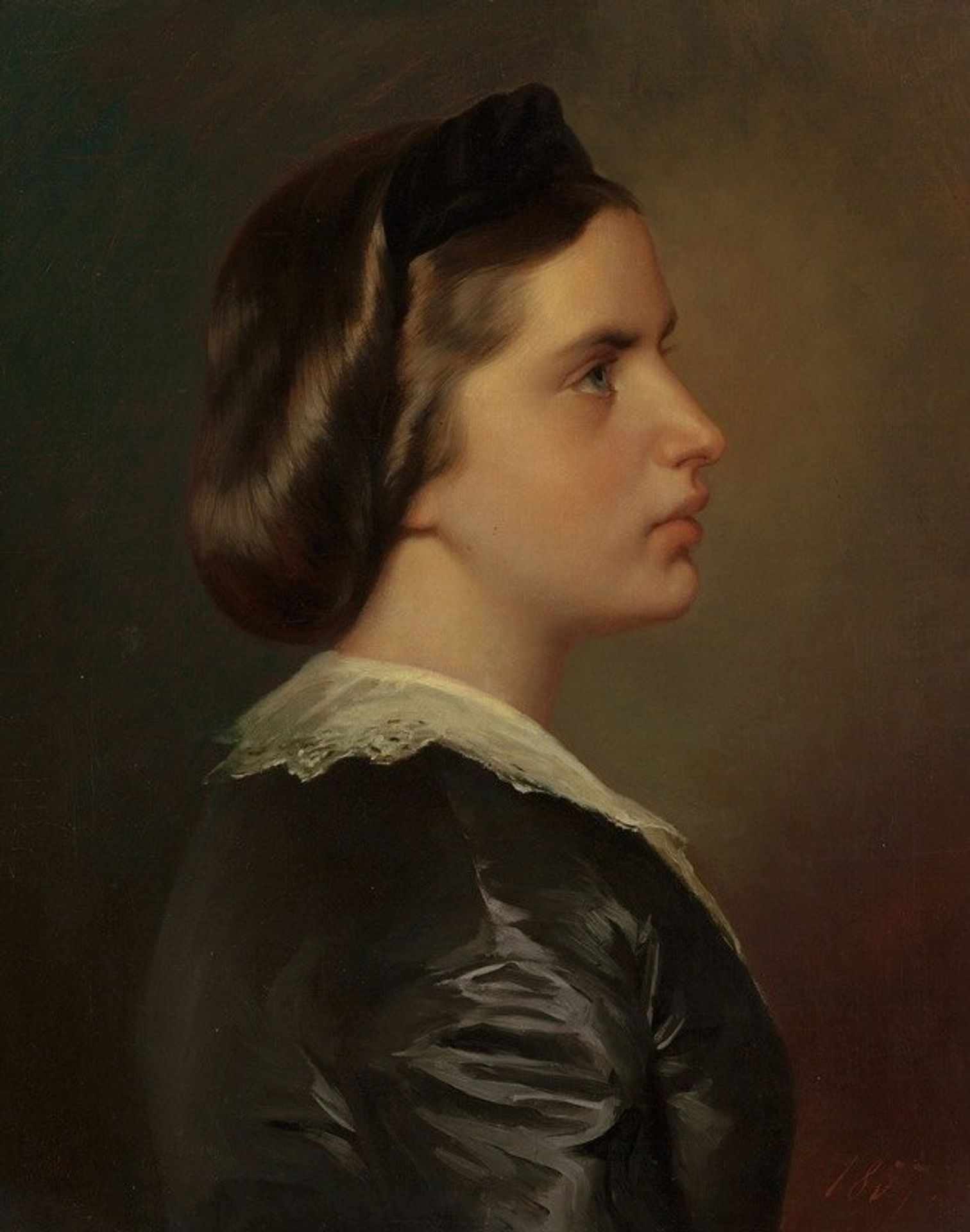 Portrait of a Young Woman in Profile by Franz Xaver Winterhalter
