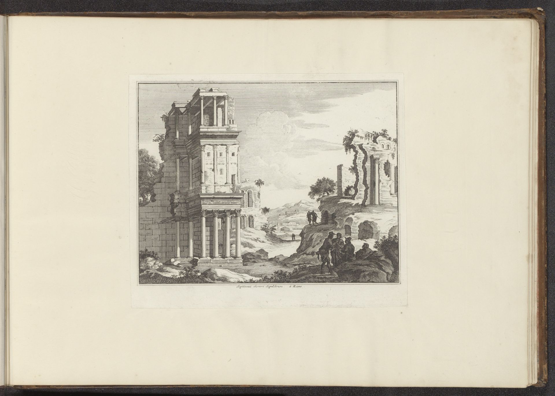 Gezicht op de ruïne van het Septizonium te Rome by Anonymous