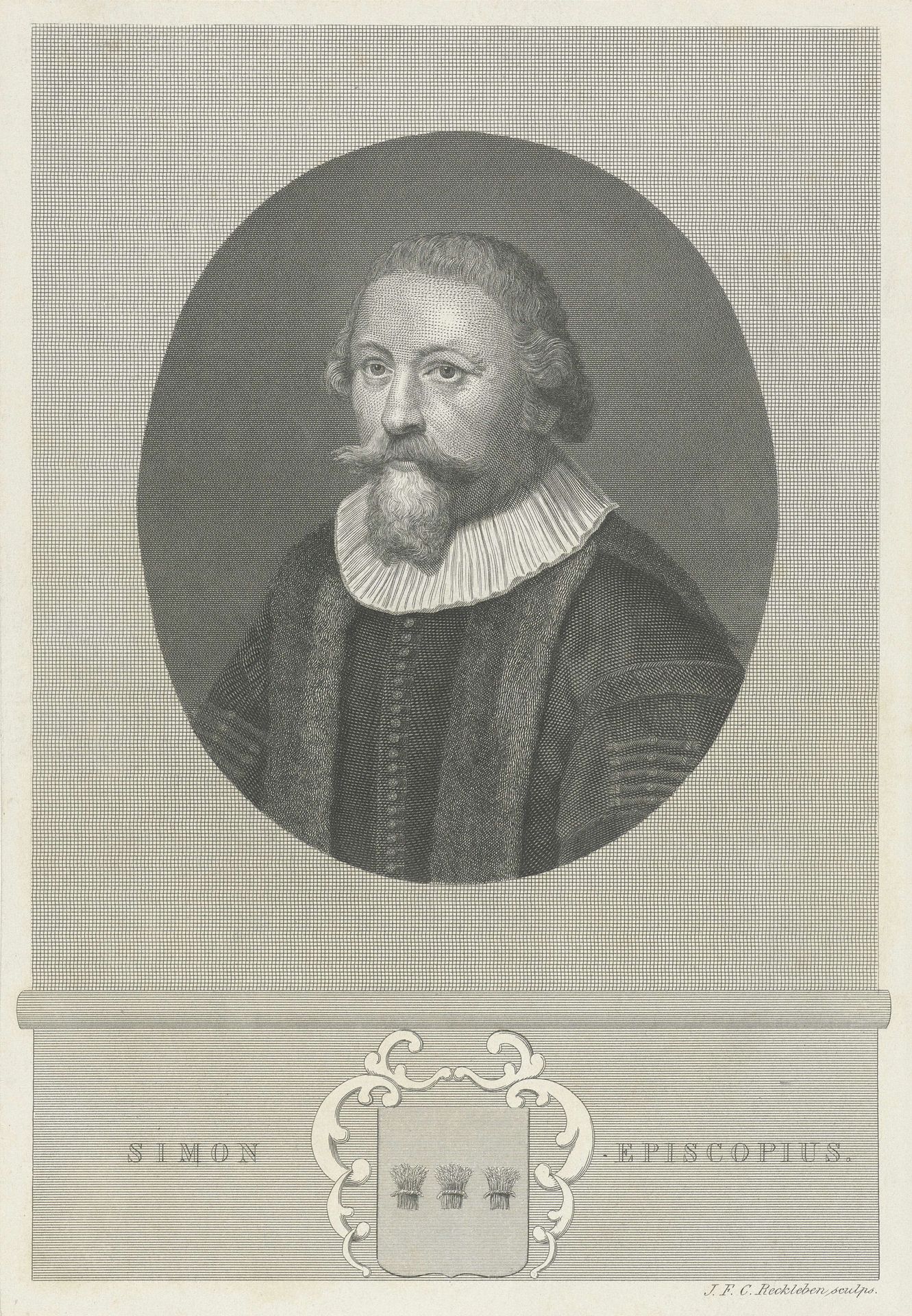Portret van Simon Episcopius by Jan Frederik Christiaan Reckleben