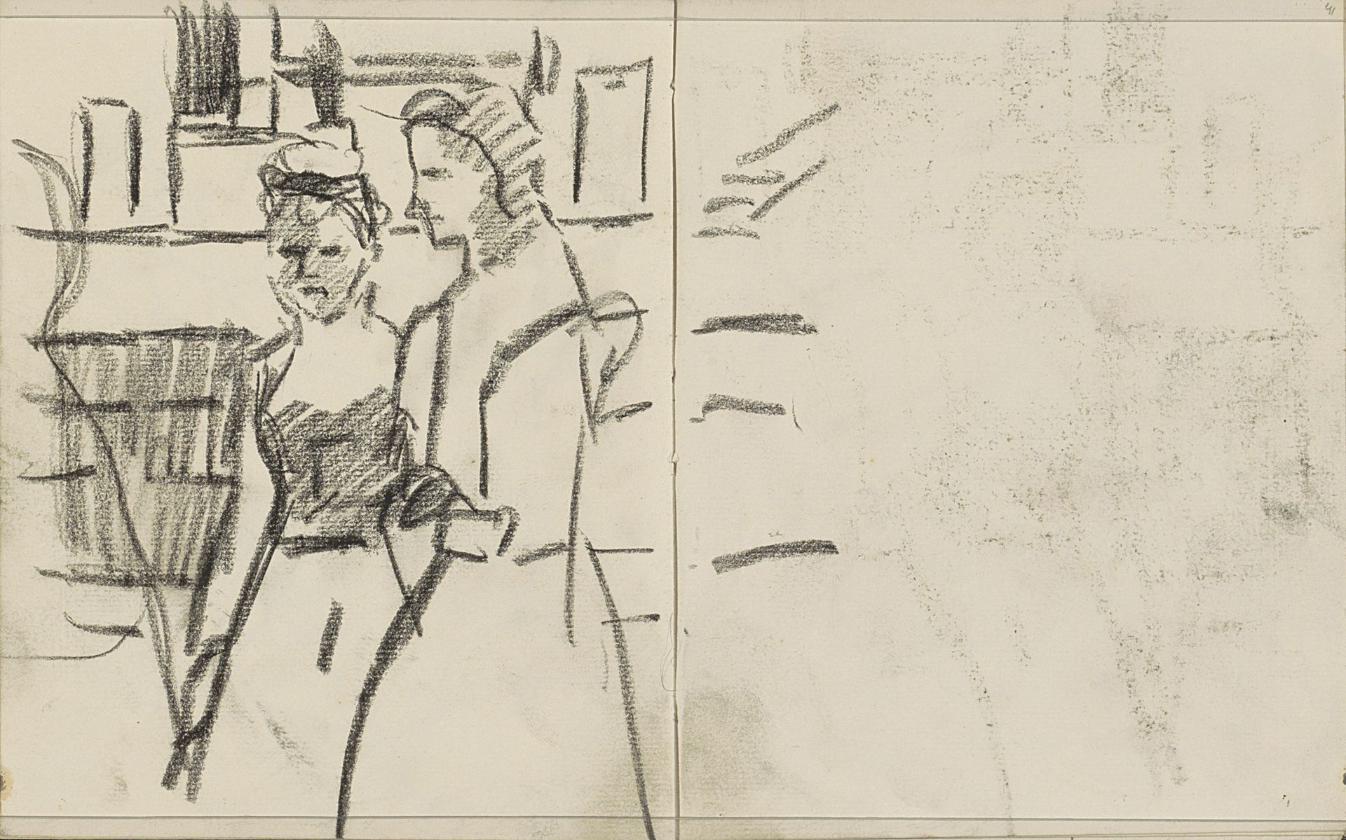Twee vrouwen op straat by Isaac Israels