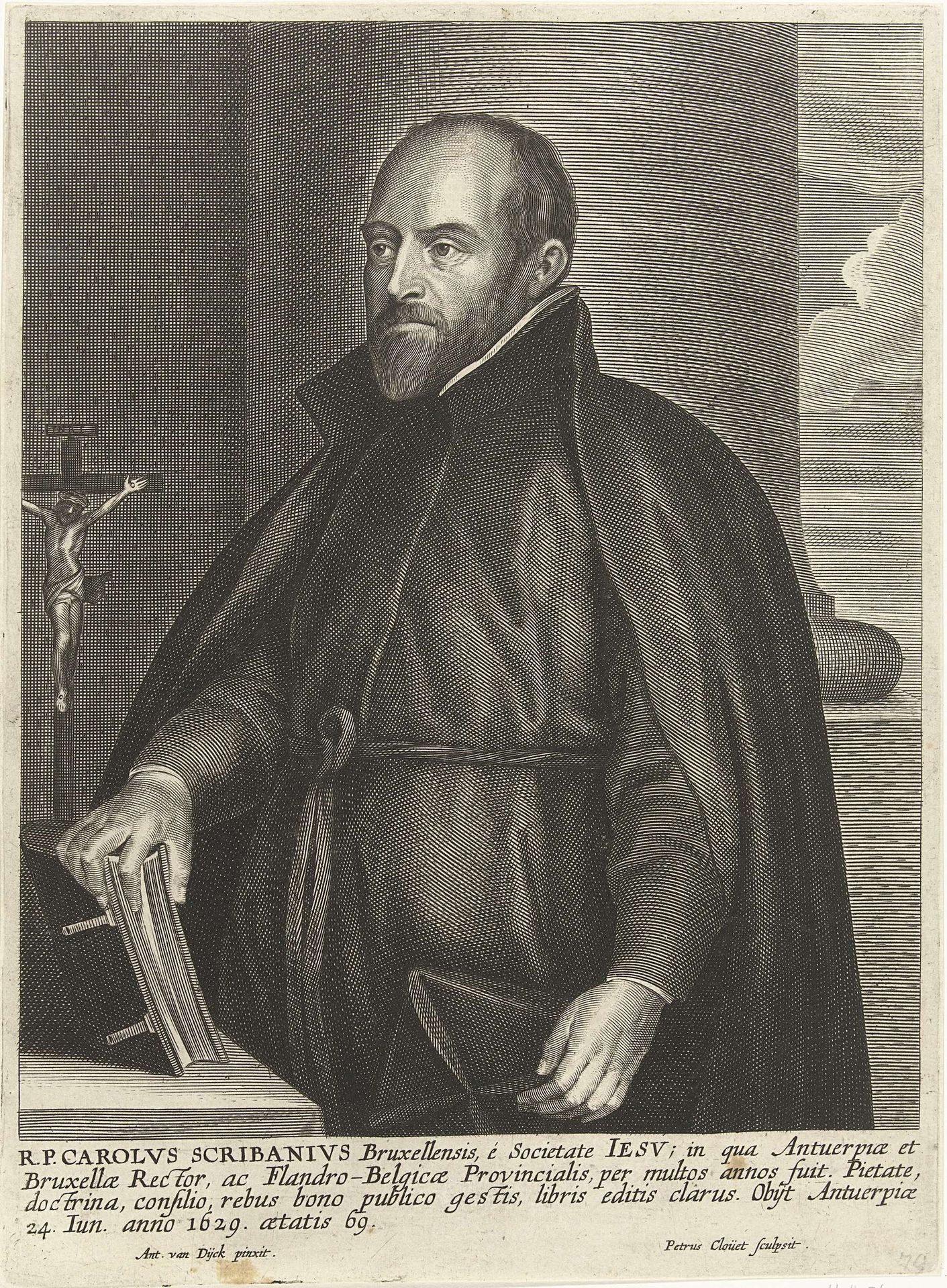Portret van Carolus Scribani by Petrus Clouwet