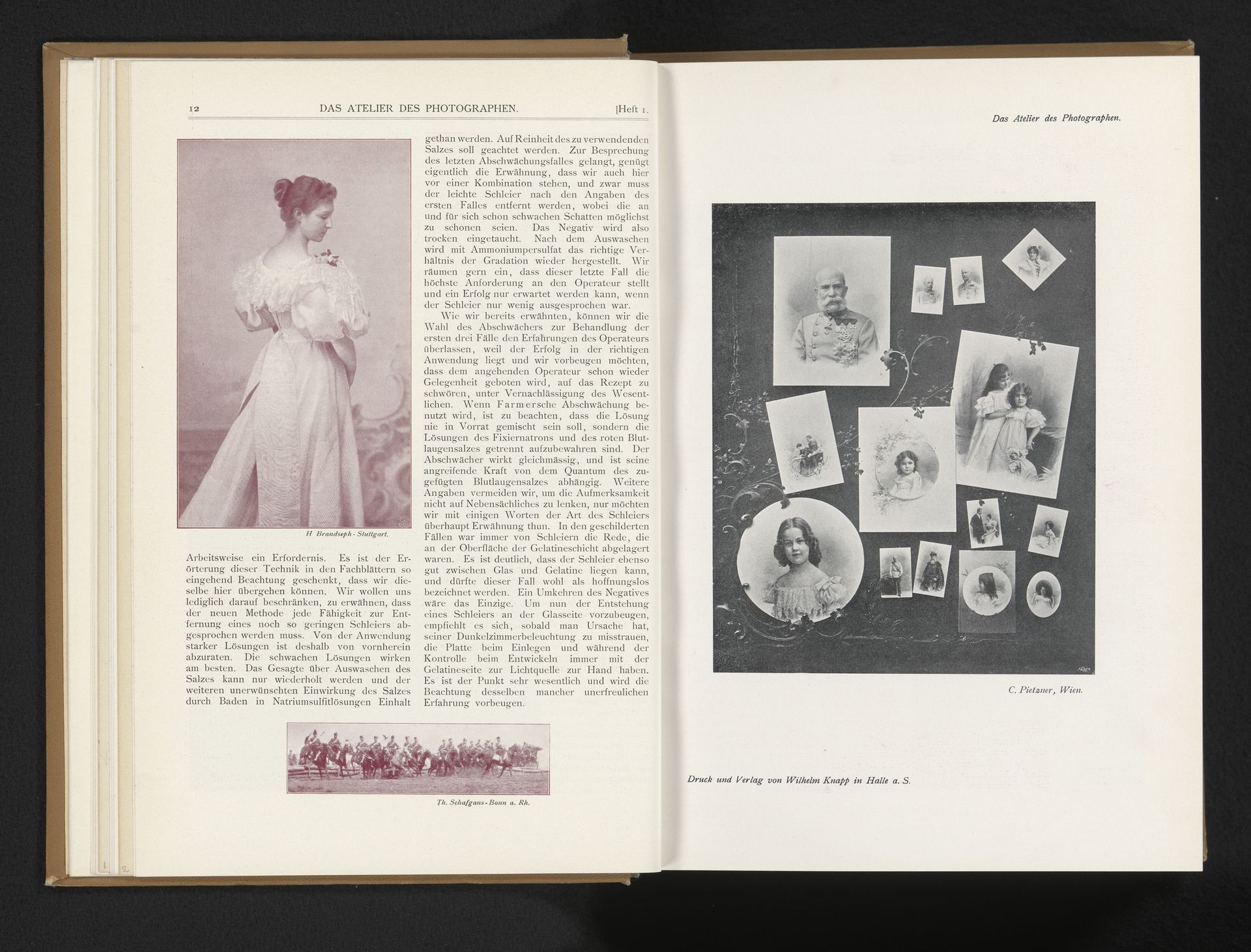 Collage van portretten van onbekende mannen, vrouwen en kinderen by Carl Pietzner