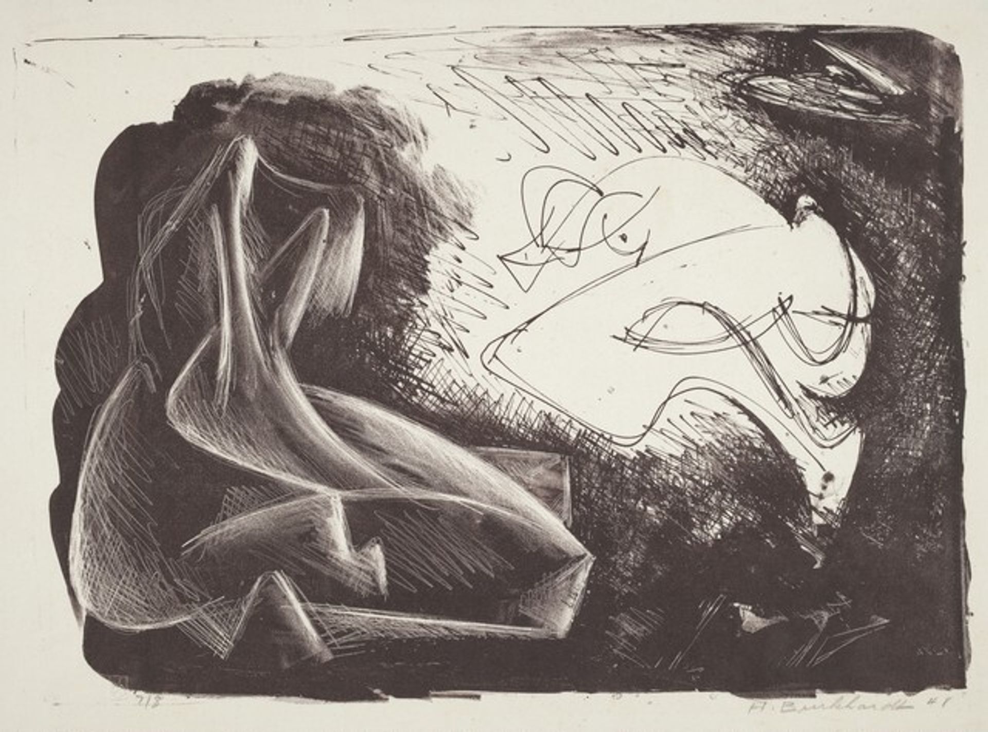 Untitled (figure abstraction) by Hans Gustav Burkhardt