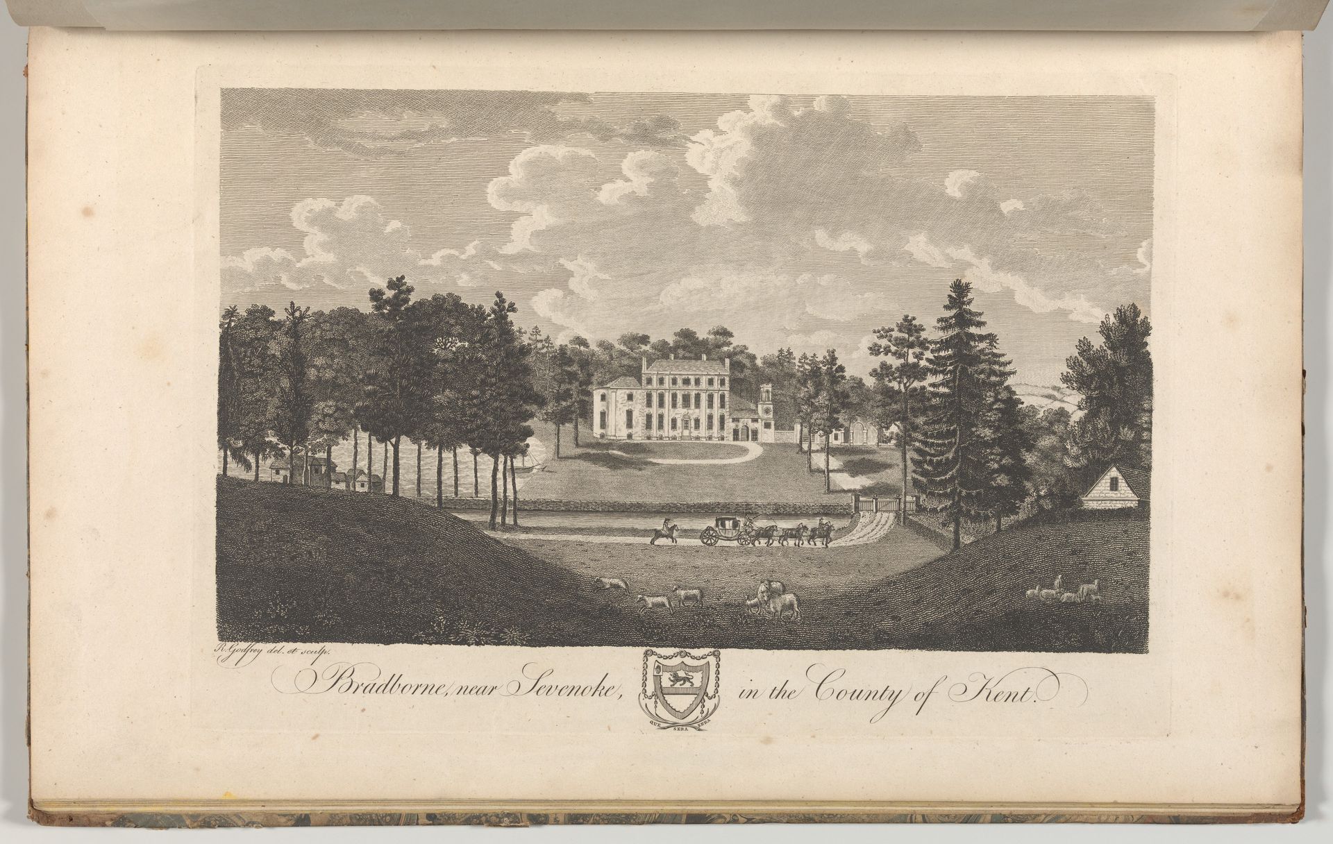 Bradborne, near Sevenoke, in the County of Kent, from Edward Hasted's, The History and Topographical Survey of the County of Kent, vols. 1-3 by Richard Bernard Godfrey