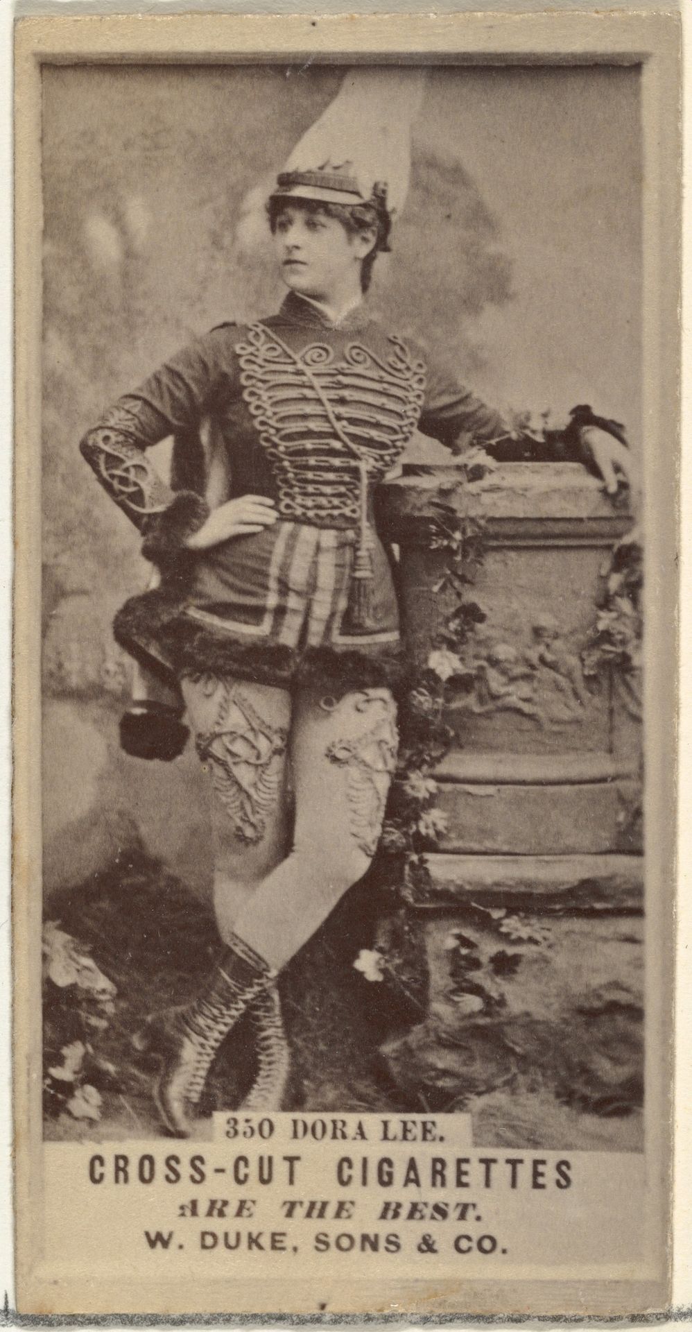 Card Number 350, Dora Lee, from the Actors and Actresses series (N145-3) issued by Duke Sons & Co. to promote Cross Cut Cigarettes by W. Duke, Sons & Co.