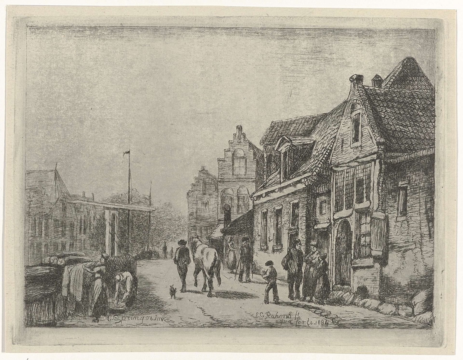 Stadsgezicht by Eberhard Cornelis Rahms