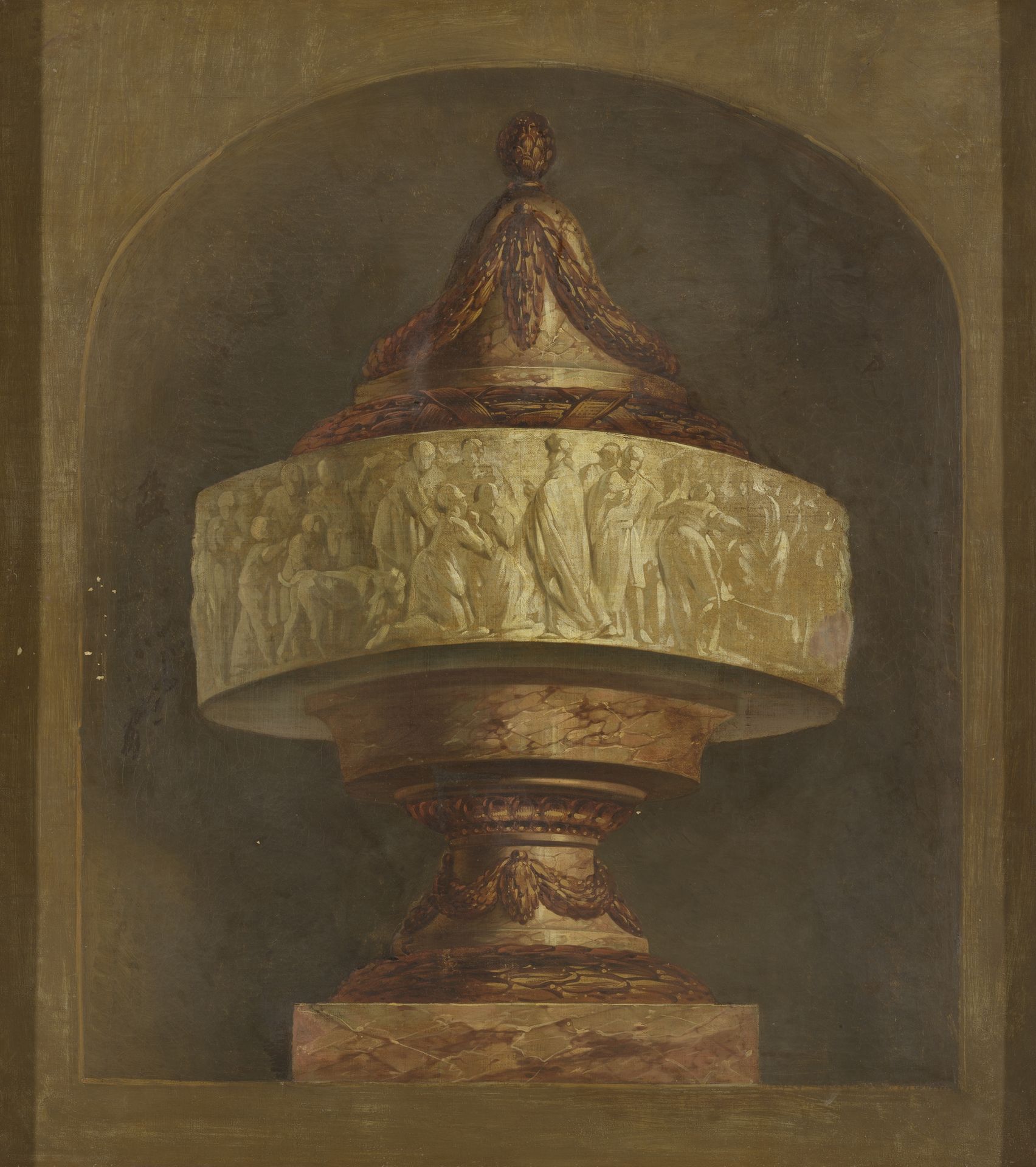 Behangselschildering met siervaas by Jurriaan Andriessen