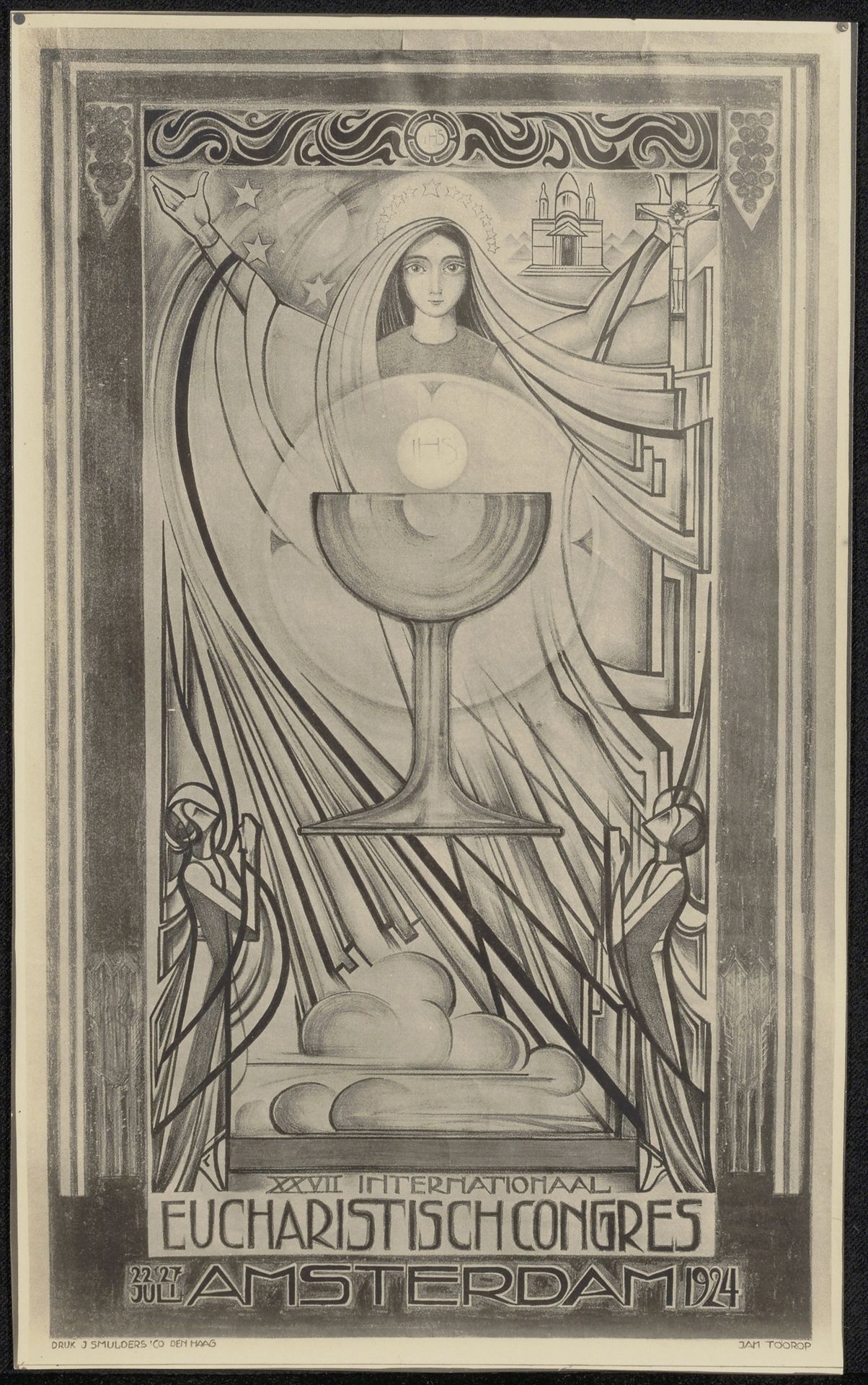 Fotoreproductie van een affiche voor het zevenentwintigste Internationaal Eucharistisch Congres by Anonymous
