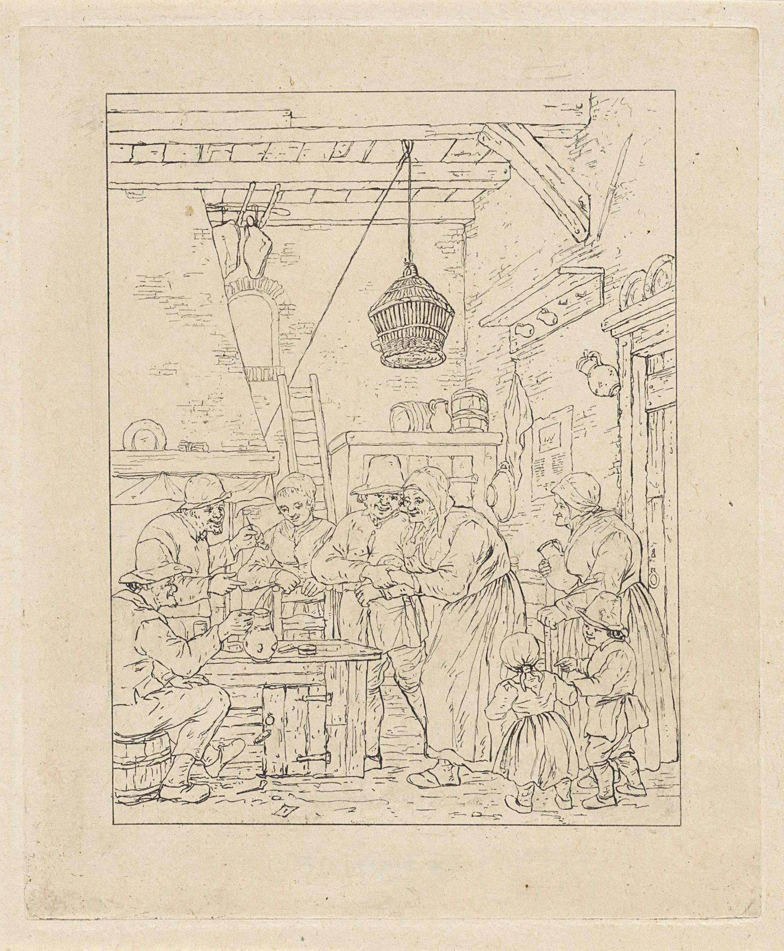 Gezelschap in een interieur by Nicolaas van der Worm