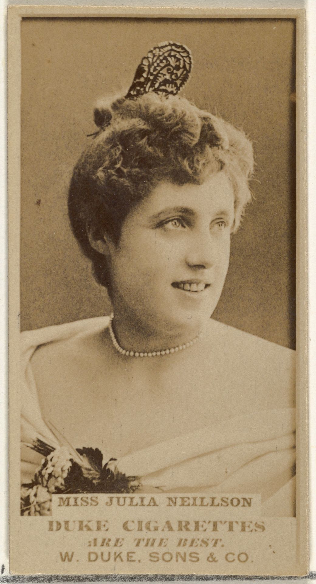 Miss Julia Neillson, from the Actors and Actresses series (N145-7) issued by Duke Sons & Co. to promote Duke Cigarettes by W. Duke, Sons & Co.