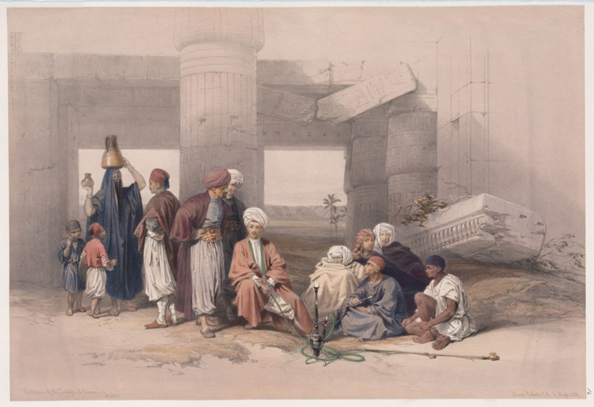 Entrance of the Temple of Amun, Thebes. by David Roberts